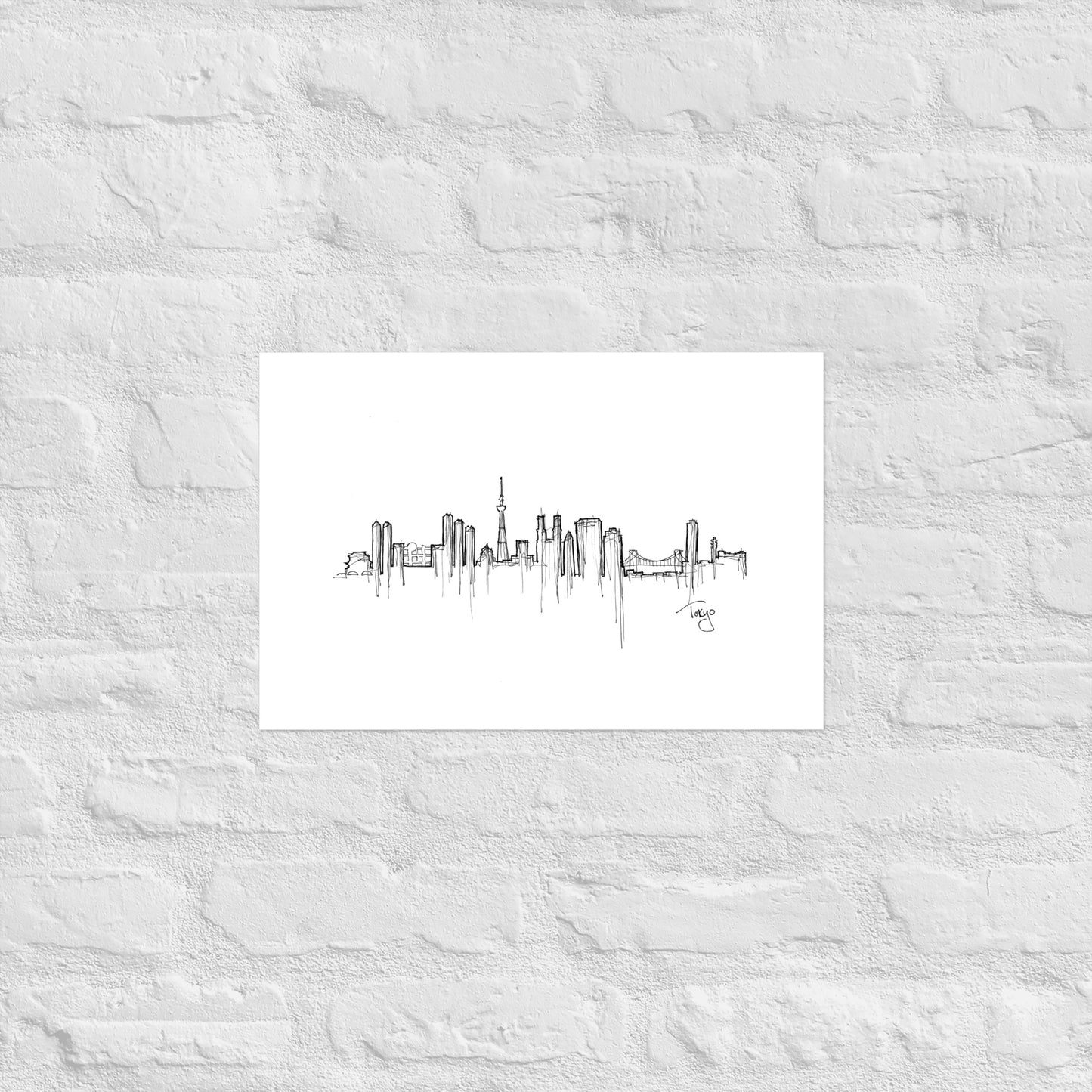 Tokyo Skyline Art Print, Tokyo Print, Tokyo Poster, Wall Art, Original Art, Minimalist Art, Travel Gift, Home Decor, Office Decor