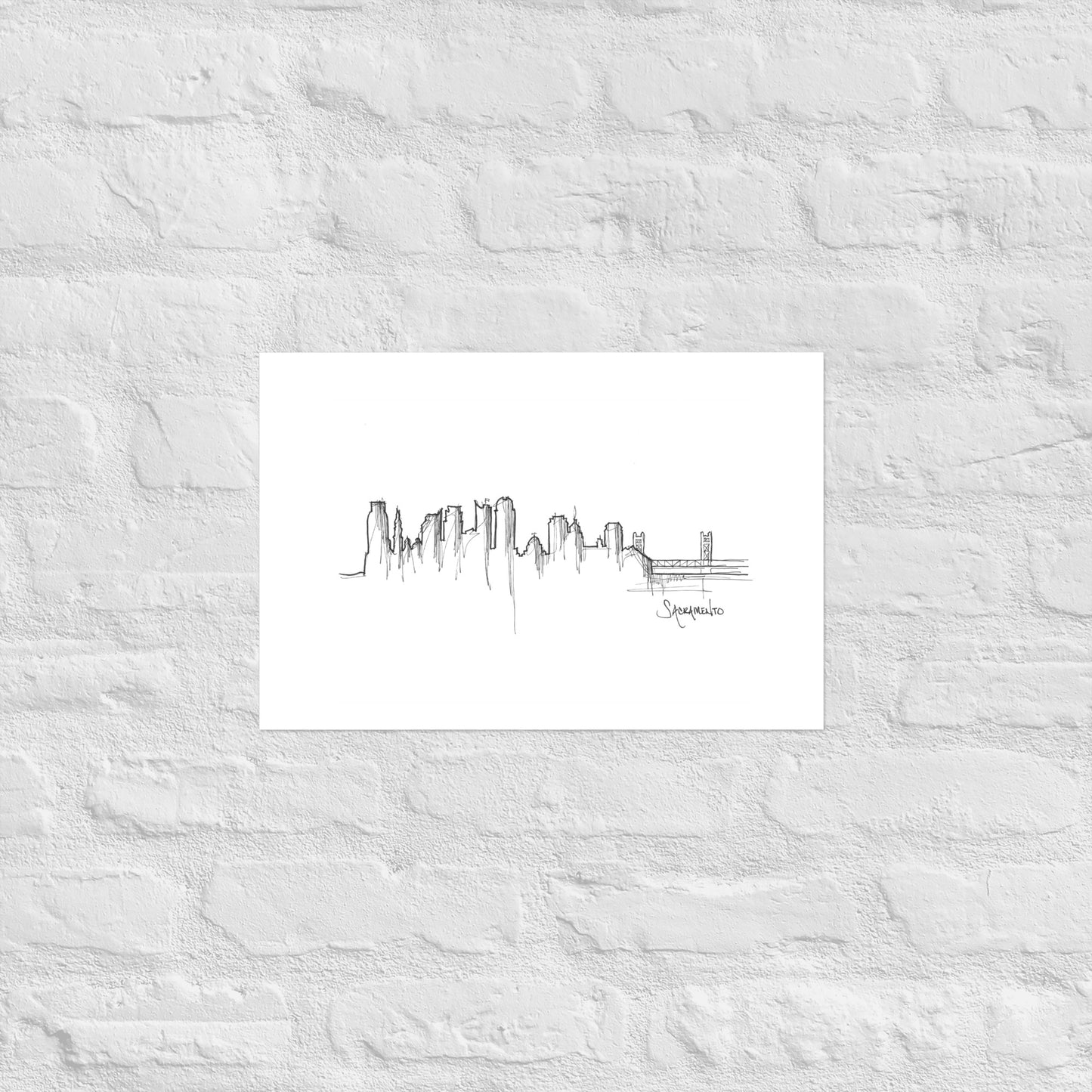 Sacramento Skyline Art Print, Sacramento Print, Sacramento Poster, Wall Art, Original Art Minimalist Art Travel Gift Home Decor Office