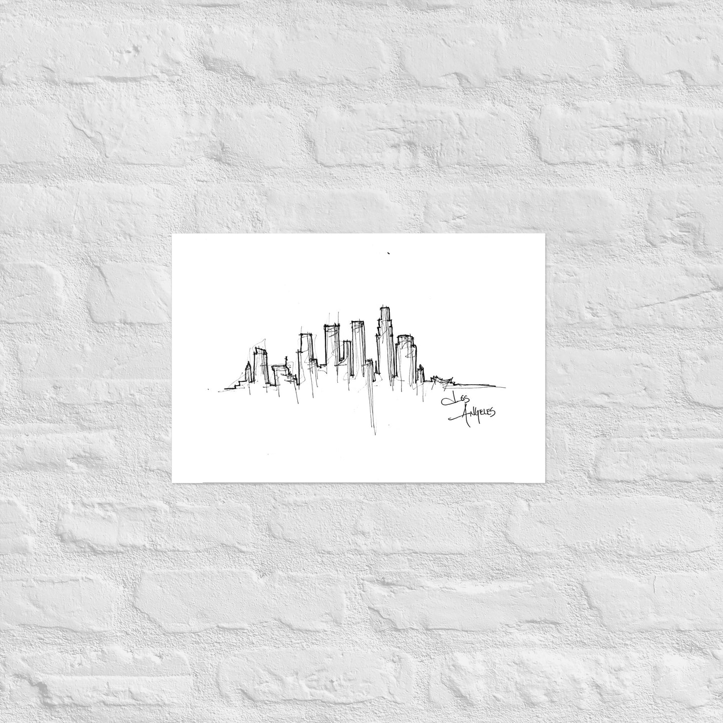 Los Angeles Skyline Art Print, Los Angeles Print, Los Angeles Poster, Wall Art, Original Art, Minimalist Office Decor Travel Gift Home Decor