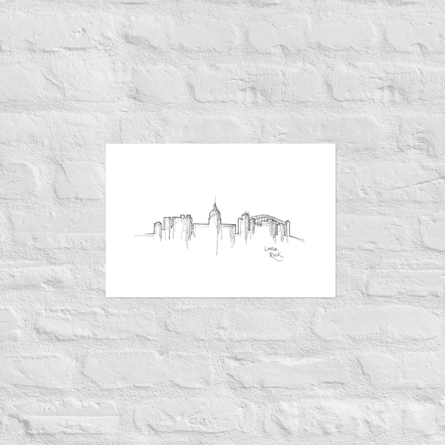 Little Rock Skyline Art Print, Little Rock Print, Little Rock Poster, Wall Art, Original Art Minimalist Art Travel Gift Home Decor Office
