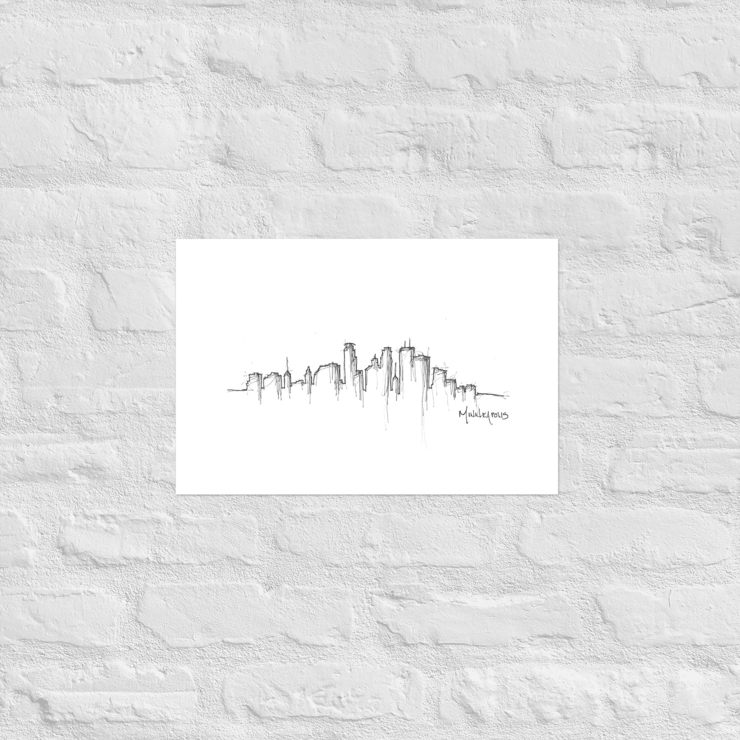 Minneapolis Skyline Art Print, Minneapolis Print, Minneapolis Poster, Wall Art, Original Art, Minimalist Art, Travel Gift, Home Decor