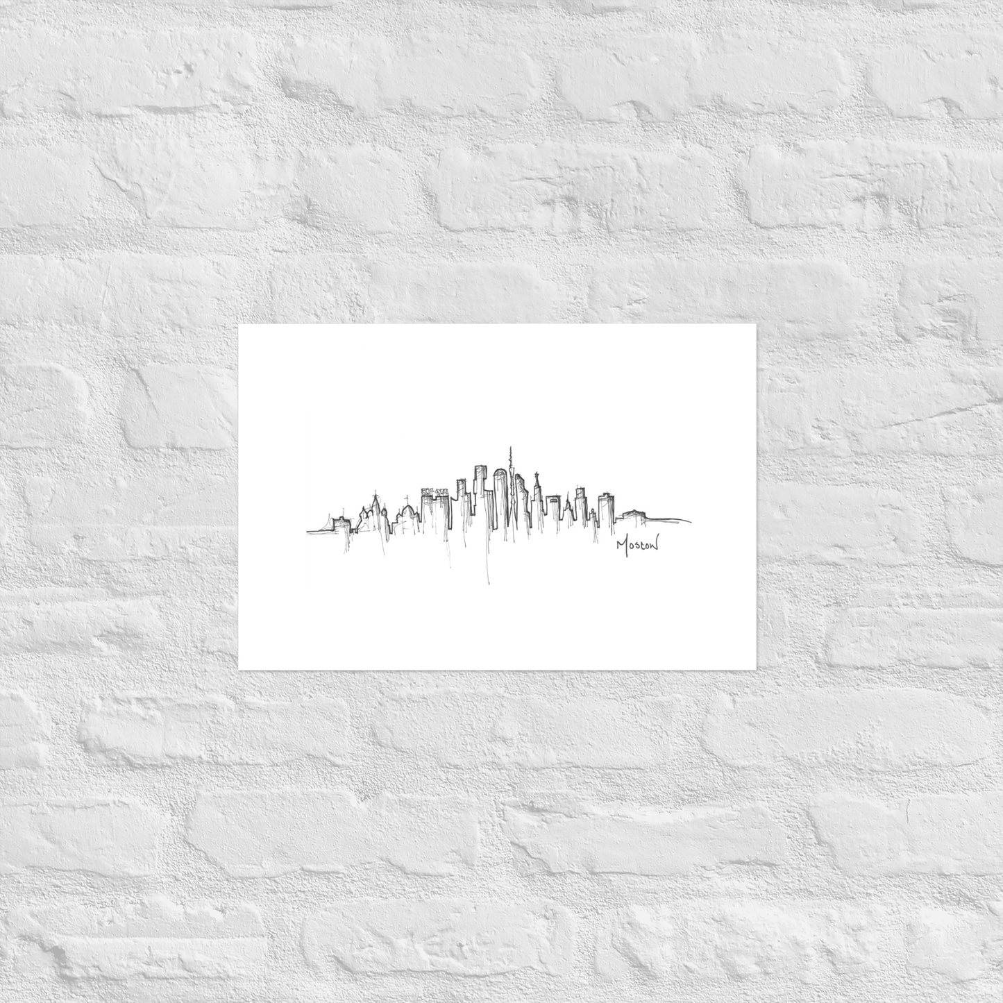 Moscow Skyline Art Print, Moscow Print, Moscow Poster, Wall Art, Original Art, Minimalist Art, Travel Gift, Home Decor, Office Decor