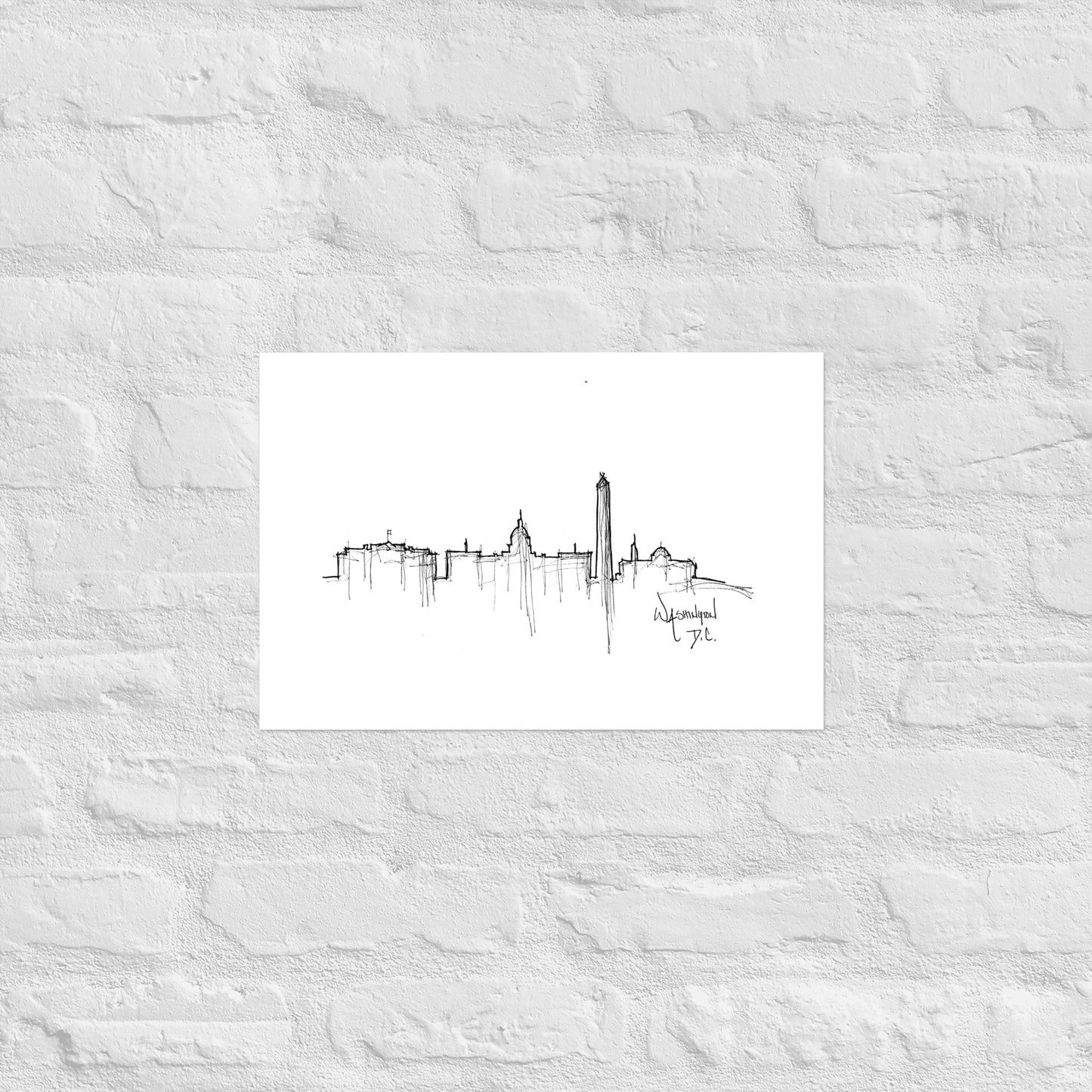 Washington D.C. Skyline Art Print, D.C. Print, D.C. Poster, Wall Art, Original Art, Minimalist Art, Office Decor, Travel Gift, Home Decor