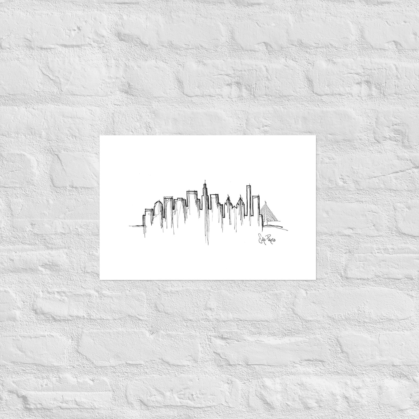 Sao Paulo Skyline Art Print, Sao Paulo Print, Sao Paulo Poster, Wall Art, Original Art, Minimalist Art Travel Gift Home Decor Office Decor
