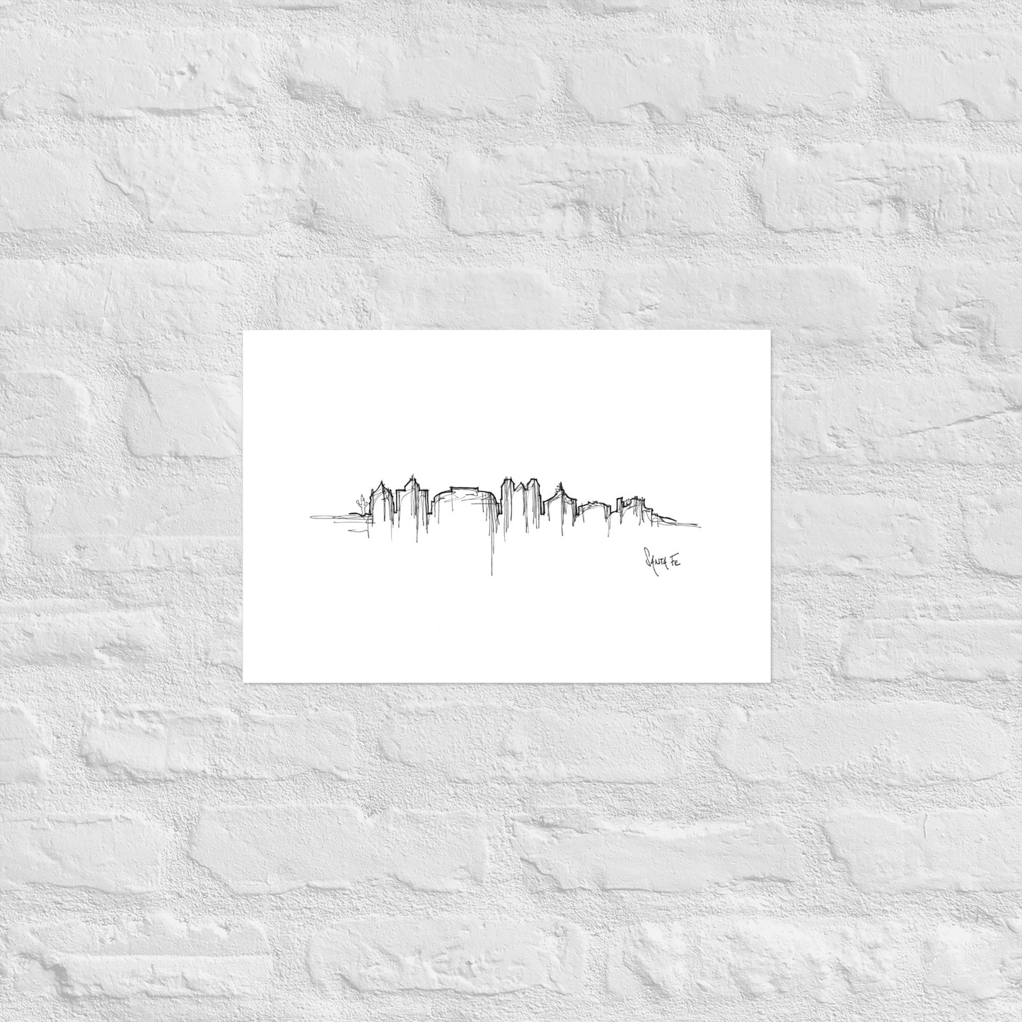 Santa Fe Skyline Art Print, Santa Fe Print, Santa Fe Poster, Wall Art, Original Art, Minimalist Art Travel Gift Home Decor Office Decor