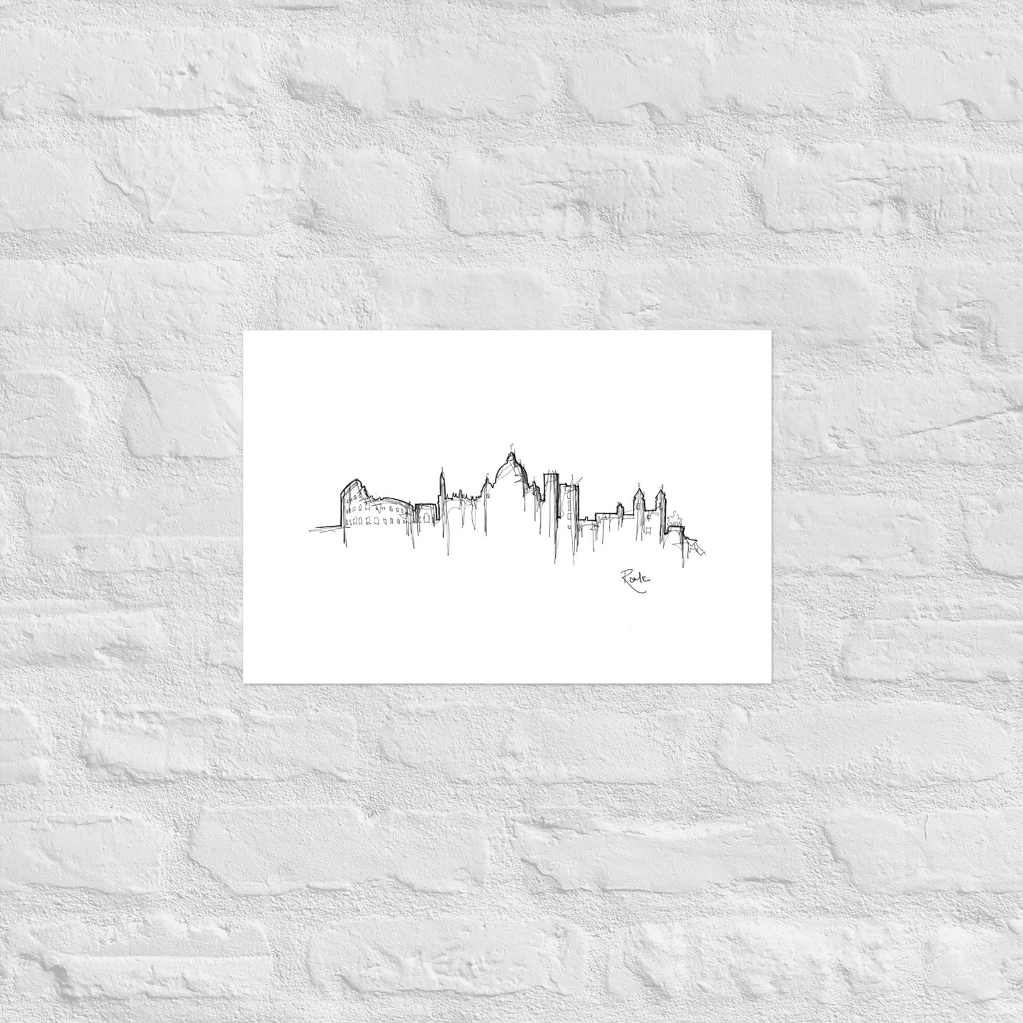 Rome Skyline Art Print, Rome Print, Rome Poster, Wall Art, Original Art, Minimalist Art, Travel Gift, Home Decor, Office Decor