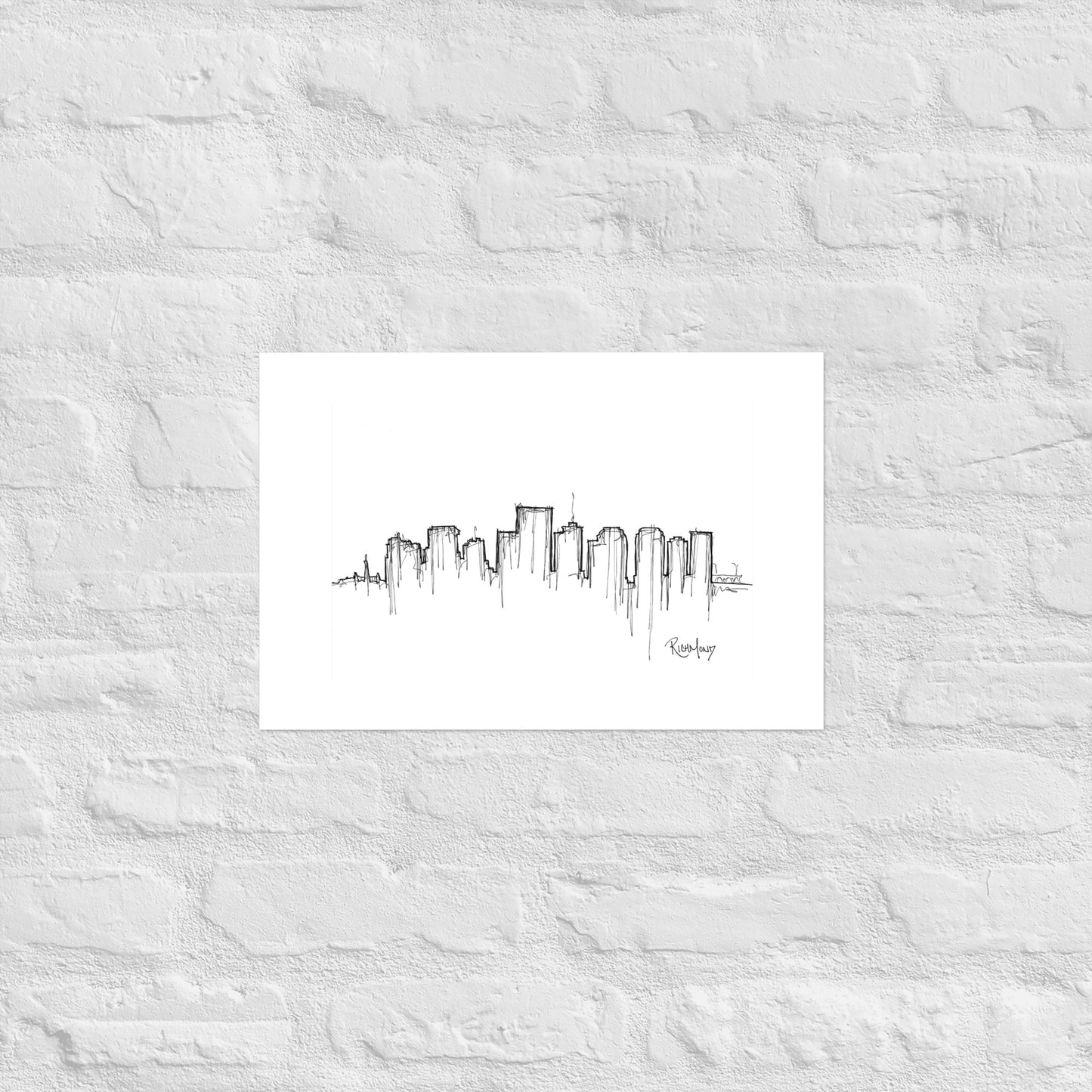Richmond Skyline Art Print, Richmond Print, Richmond Poster, Wall Art, Original Art, Minimalist Art, Travel Gift, Home Decor, Office