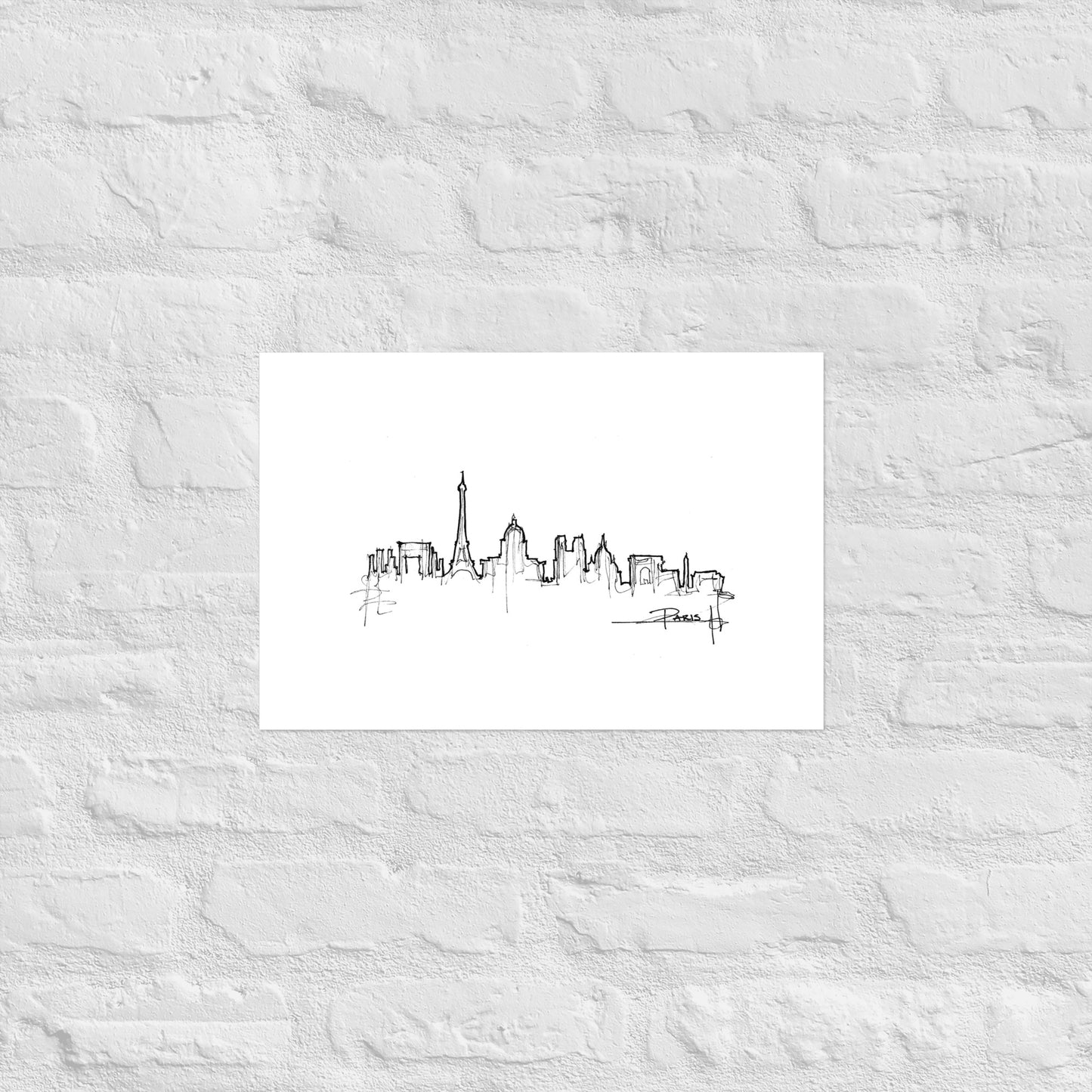 Paris Skyline Art Print, Paris Print, Paris Poster, Wall Art, Original Art, Minimalist Art, Office Decor, Travel Gift, Home Decor