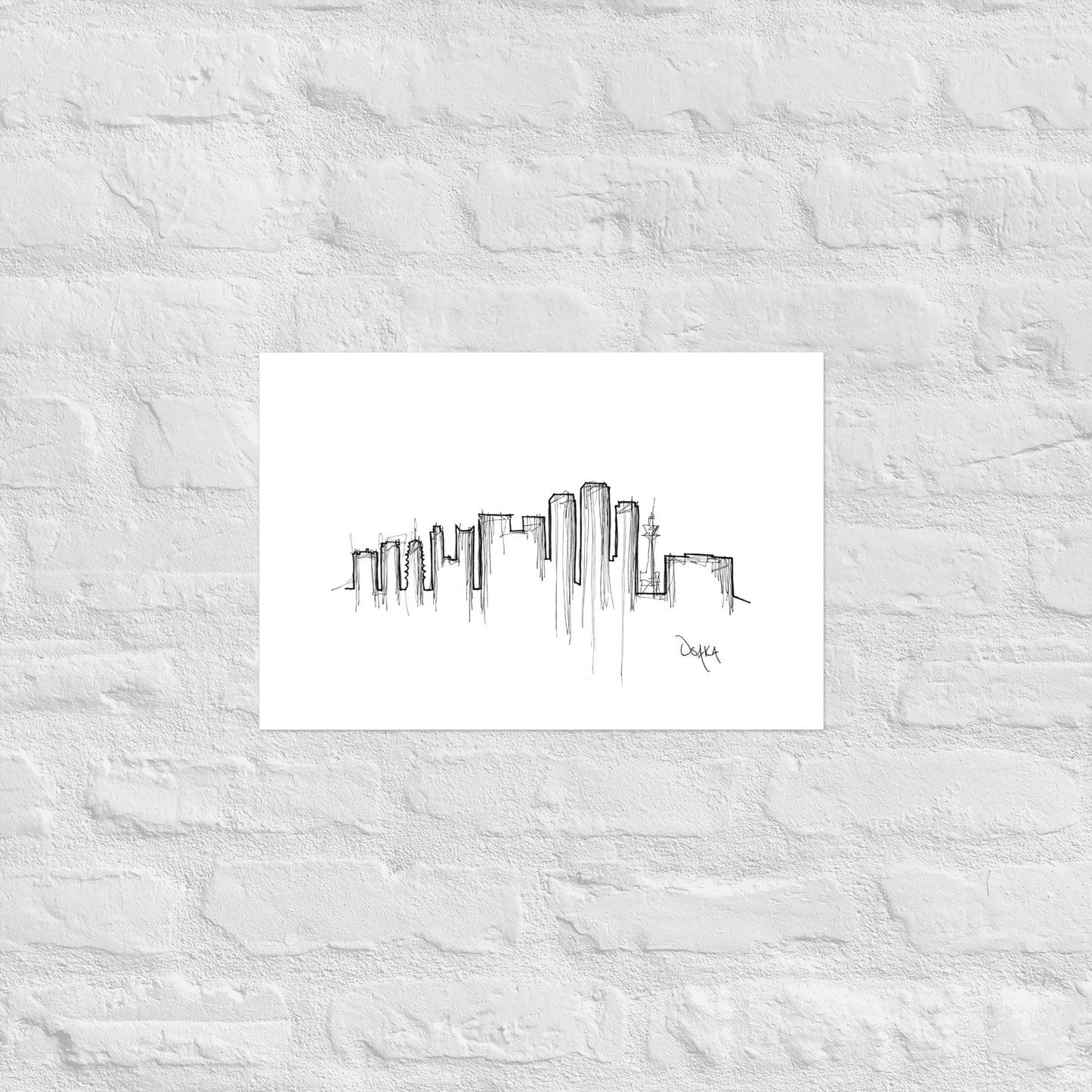 Osaka Skyline Art Print, Osaka Print, Osaka Poster, Wall Art, Original Art, Minimalist Art, Travel Gift, Home Decor, Office Decor