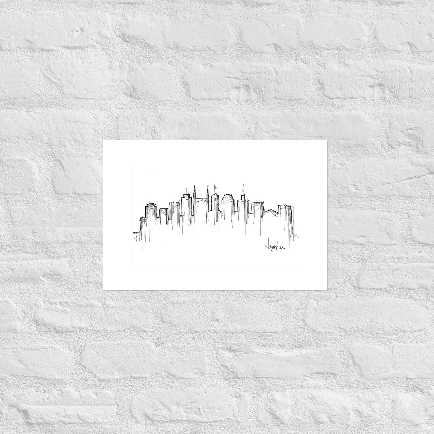 Nashville Skyline Art Print, Nashville Print, Nashville Poster, Wall Art, Original Art Minimalist Art Travel Gift Home Decor Office Decor