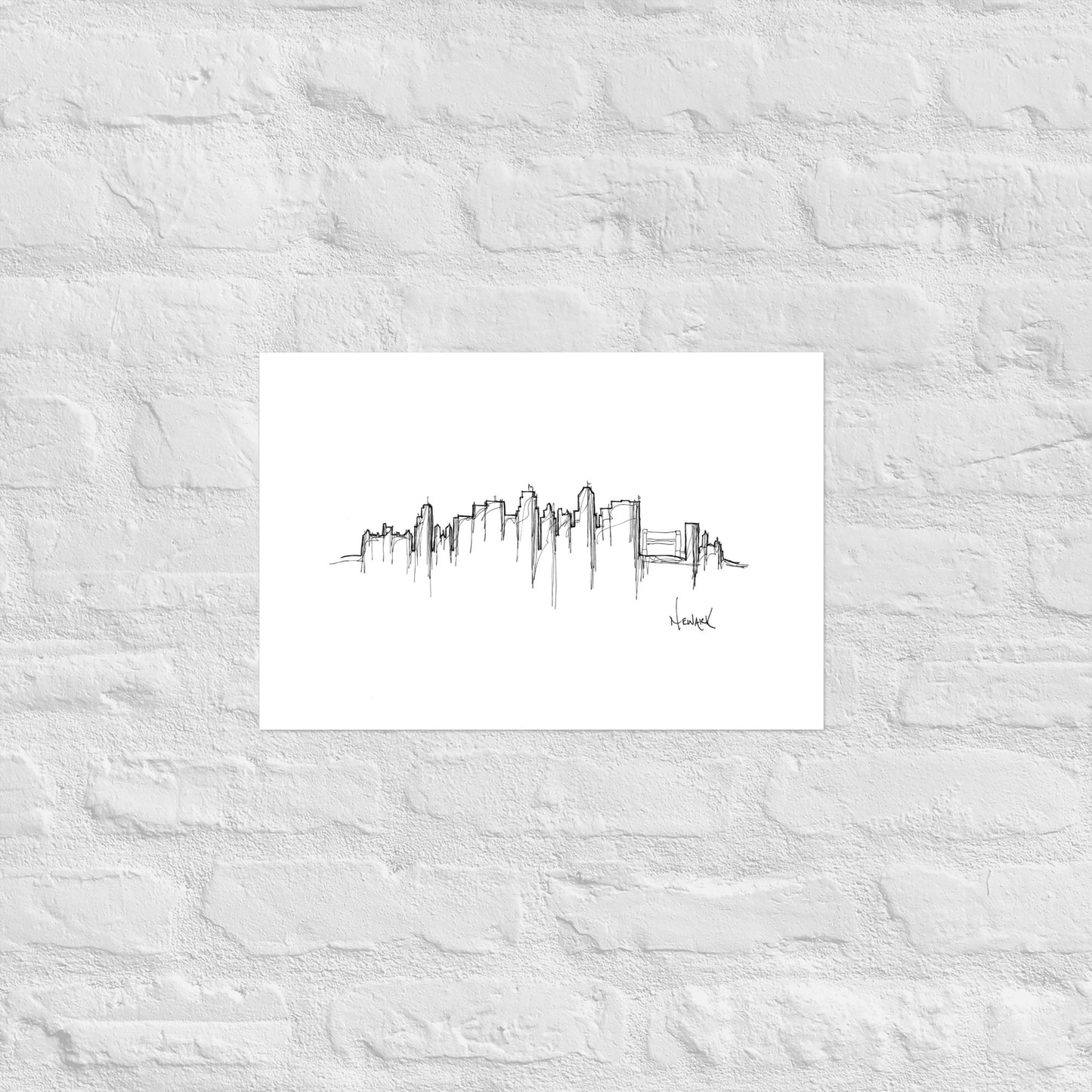 Newark New Jersey Skyline Art Print, Newark Print, Newark Poster, Wall Art, Original Art Minimalist Art Travel Gift Home Decor Office