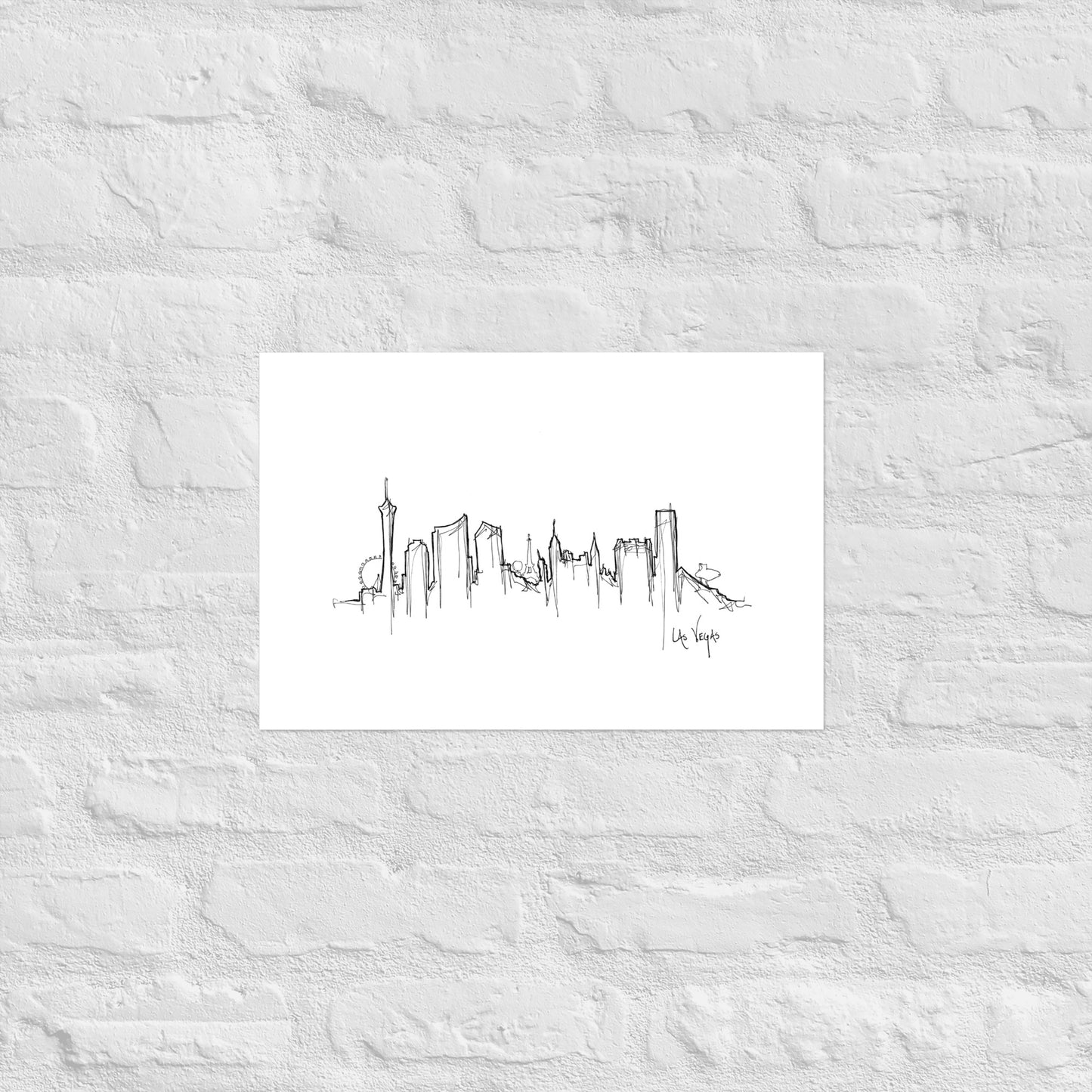 Las Vegas Skyline Art Print, Las Vegas Print, Las Vegas Poster, Wall Art, Original Art Minimalist Art Travel Gift Home Decor Office