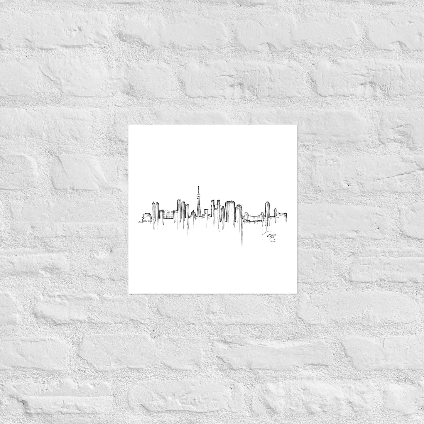 Tokyo Skyline Art Print, Tokyo Print, Tokyo Poster, Wall Art, Original Art, Minimalist Art, Travel Gift, Home Decor, Office Decor