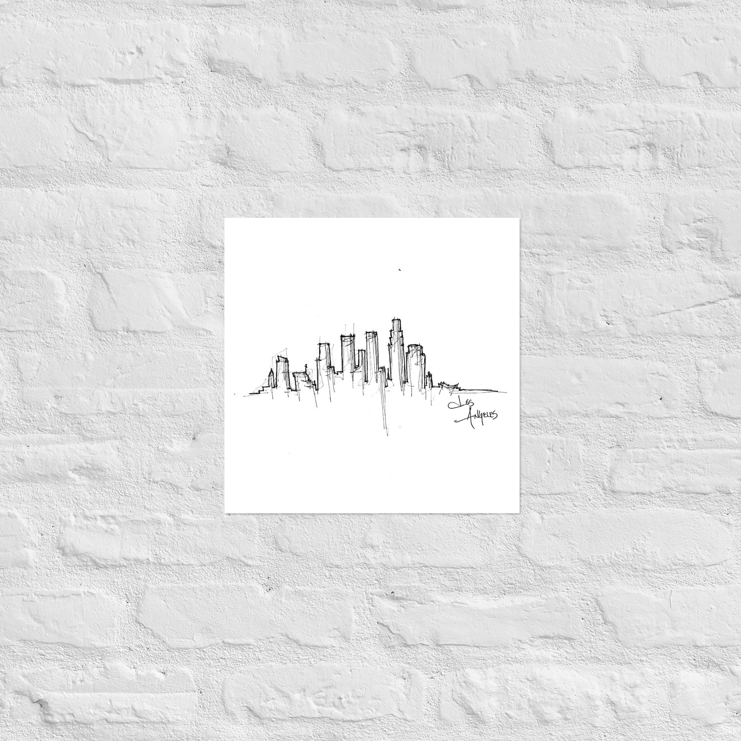 Los Angeles Skyline Art Print, Los Angeles Print, Los Angeles Poster, Wall Art, Original Art, Minimalist Office Decor Travel Gift Home Decor