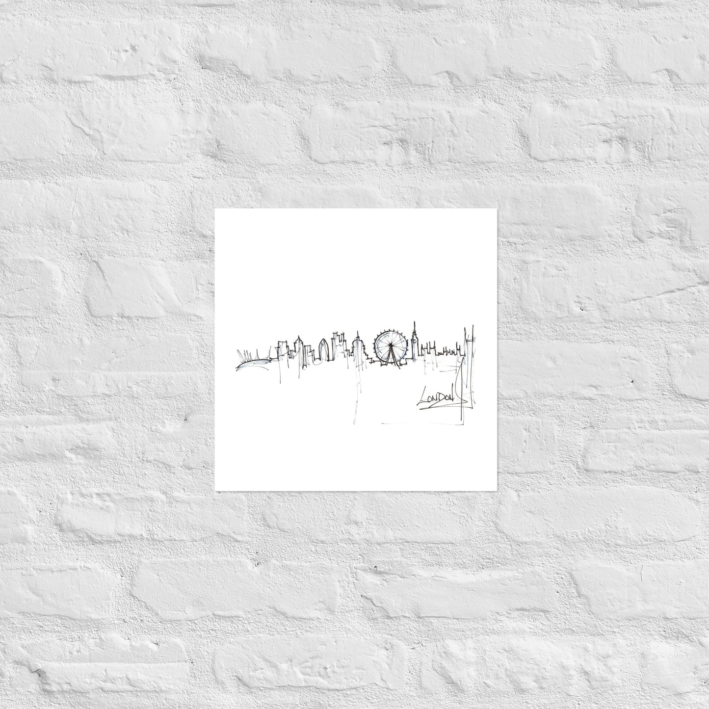 London Skyline Canvas Art Print, London Print, London Poster, Wall Art, Original Art, Minimalist, Office Decor, Travel Gift, Home Decor