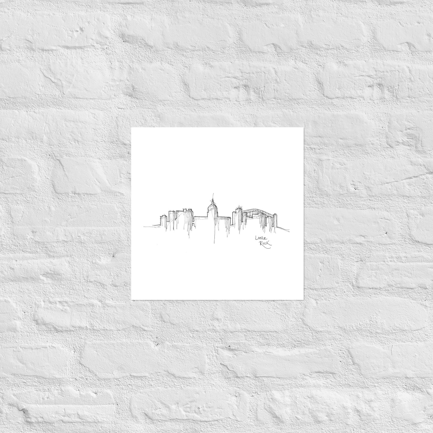 Little Rock Skyline Art Print, Little Rock Print, Little Rock Poster, Wall Art, Original Art Minimalist Art Travel Gift Home Decor Office