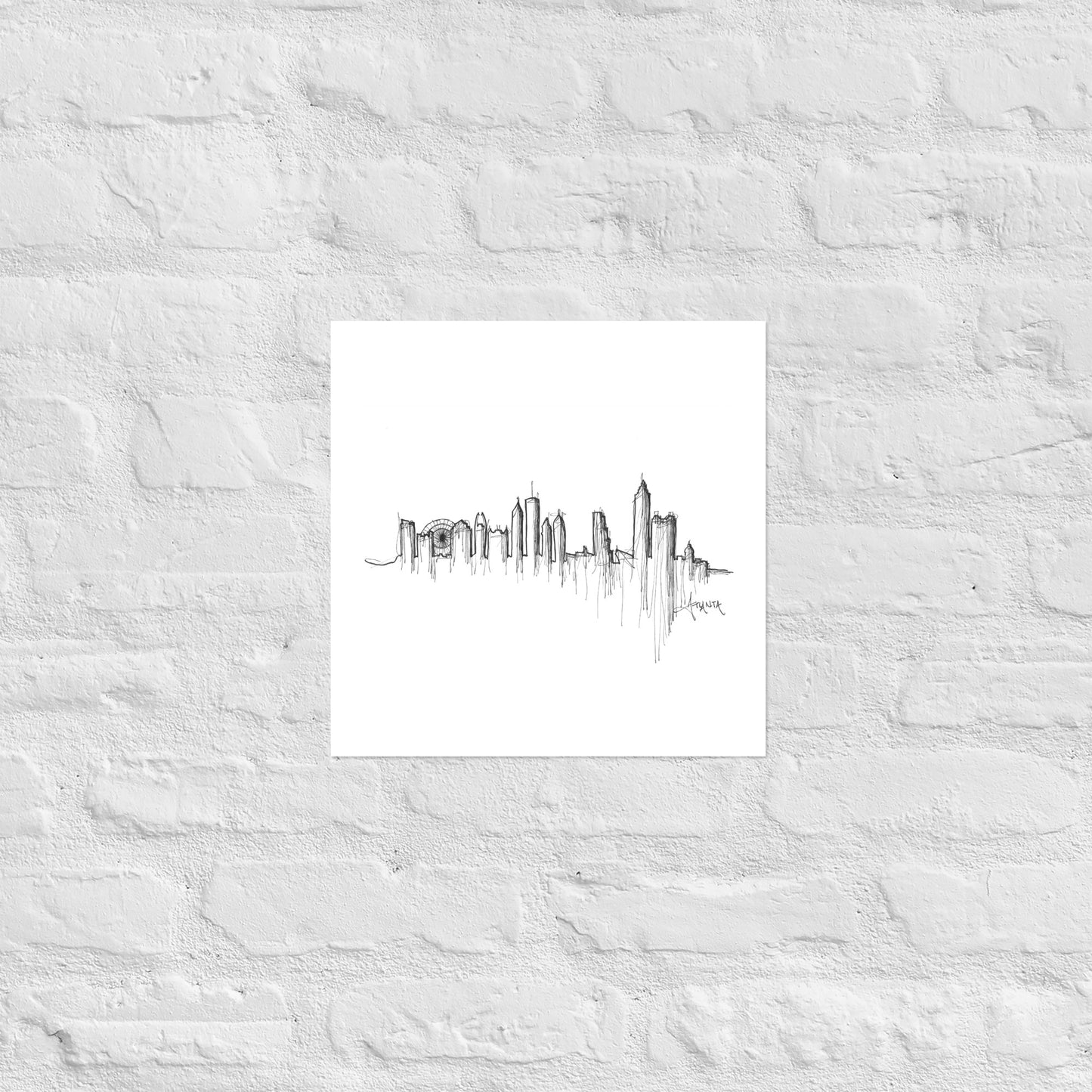 Atlanta Skyline Art Print, Atlanta Print, Atlanta Poster, Wall Art, Original Art Minimalist
