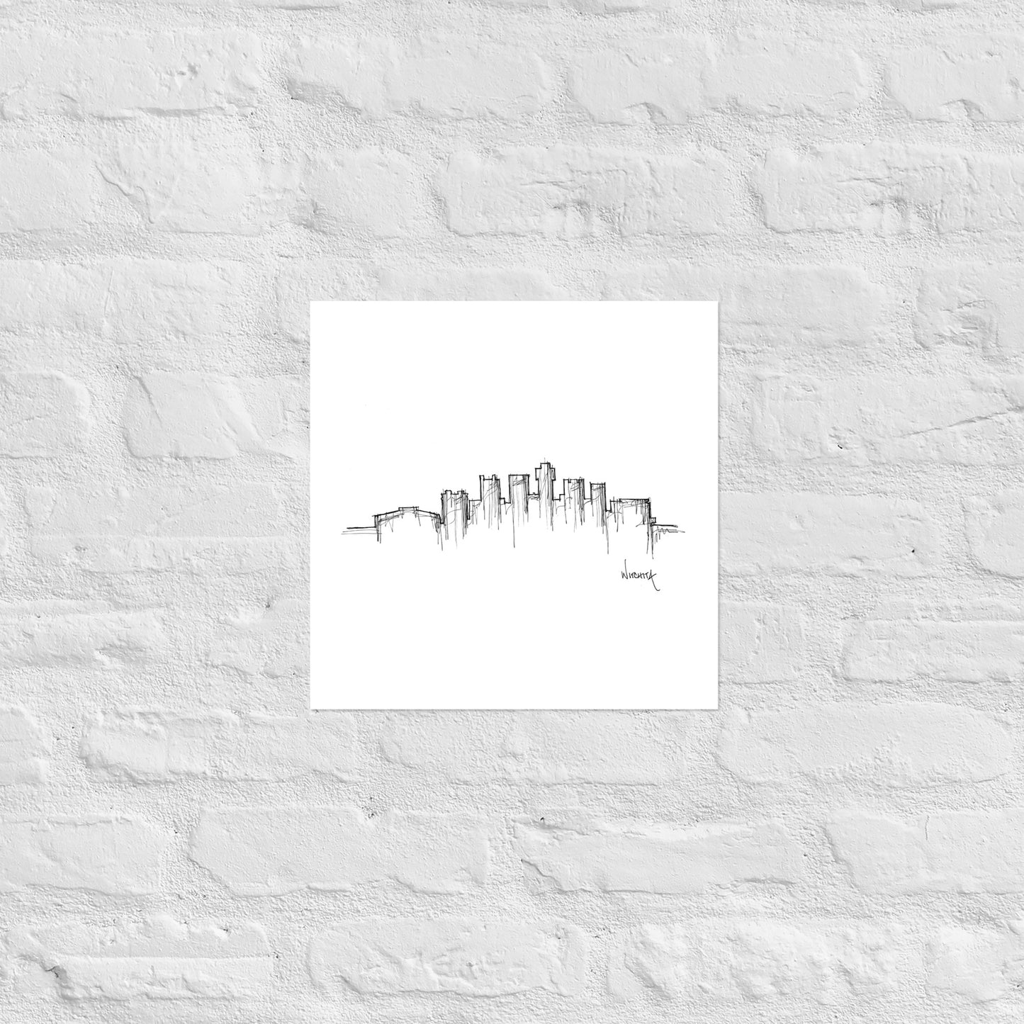 Wichita Skyline Art Print, Wichita Print, Wichita Poster, Wall Art, Original Art, Minimalist Art, Travel Gift, Home Decor, Office Decor