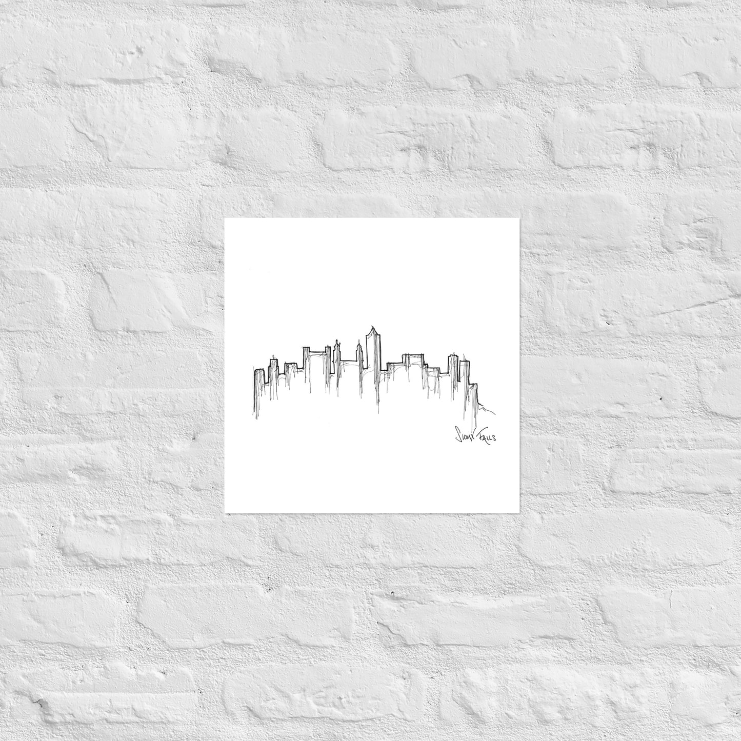 Sioux Falls Skyline Art Print, Sioux Falls Print, Sioux Falls Poster, Wall Art, Original Art, Minimalist Art Travel Gift Home Decor Office