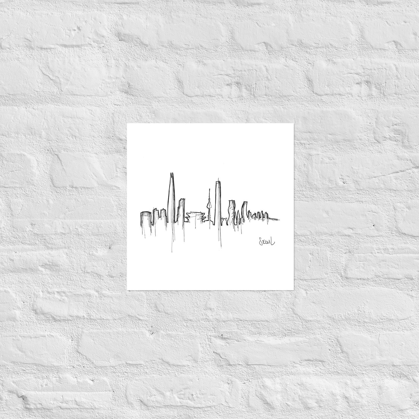 Seoul Skyline Art Print, Seoul Print, Seoul Poster, Wall Art, Original Art, Minimalist Art Travel Gift Home Decor Office Decor