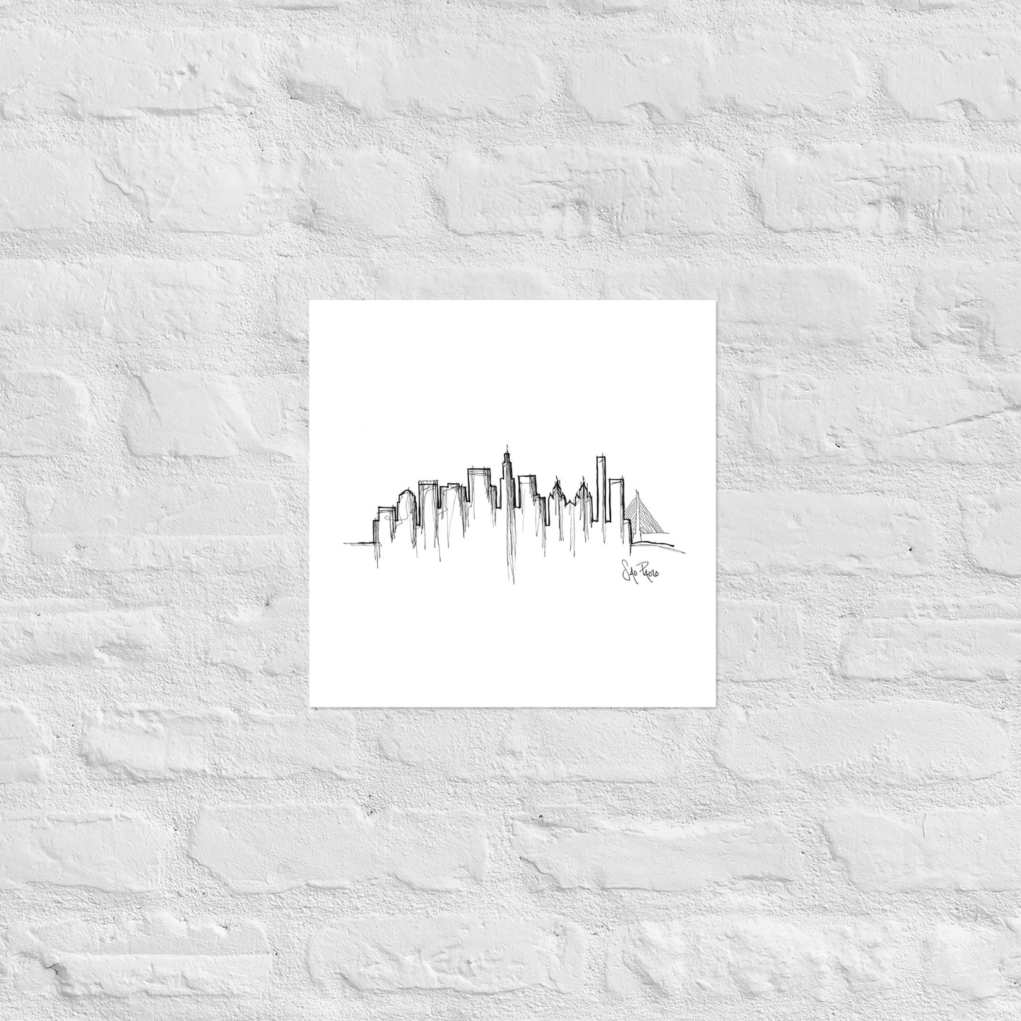 Sao Paulo Skyline Art Print, Sao Paulo Print, Sao Paulo Poster, Wall Art, Original Art, Minimalist Art Travel Gift Home Decor Office Decor