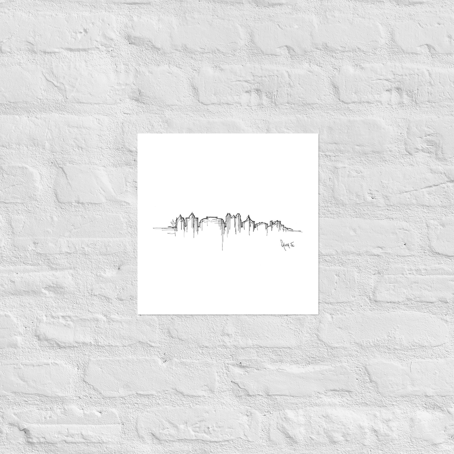Santa Fe Skyline Art Print, Santa Fe Print, Santa Fe Poster, Wall Art, Original Art, Minimalist Art Travel Gift Home Decor Office Decor