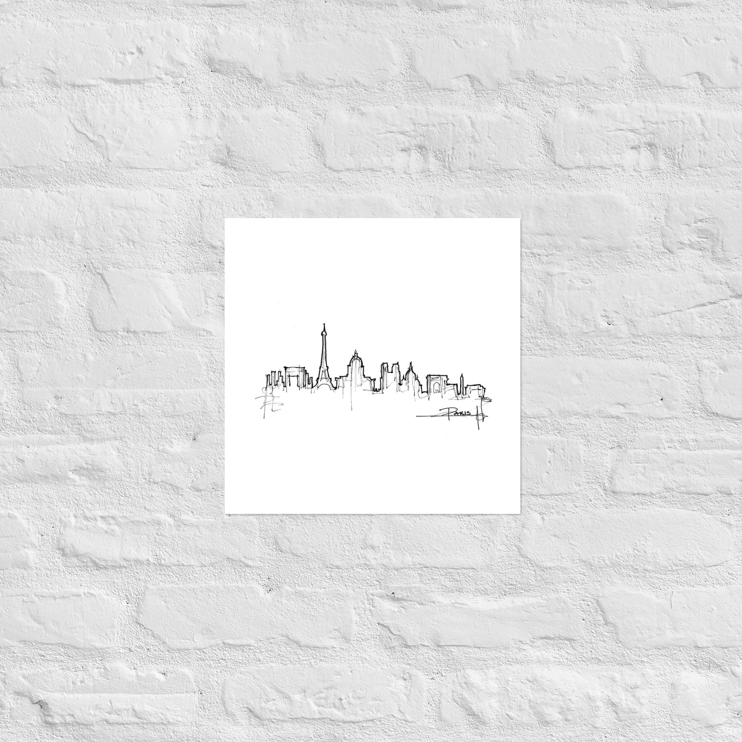 Paris Skyline Art Print, Paris Print, Paris Poster, Wall Art, Original Art, Minimalist Art, Office Decor, Travel Gift, Home Decor