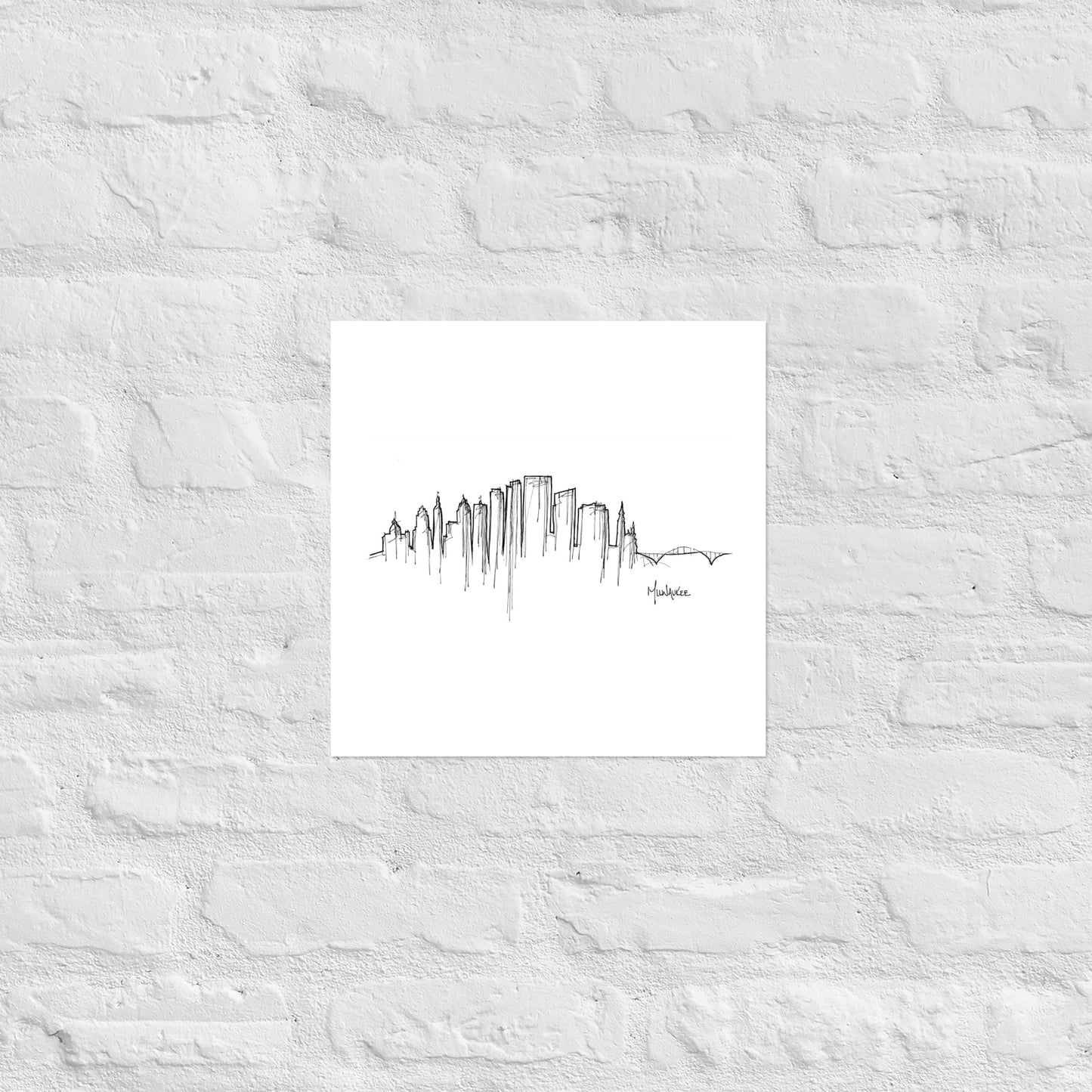 Milwaukee Skyline Art Print, Milwaukee Print, Milwaukee Poster, Wall Art, Original Art Minimalist Art Travel Gift Home Decor Office
