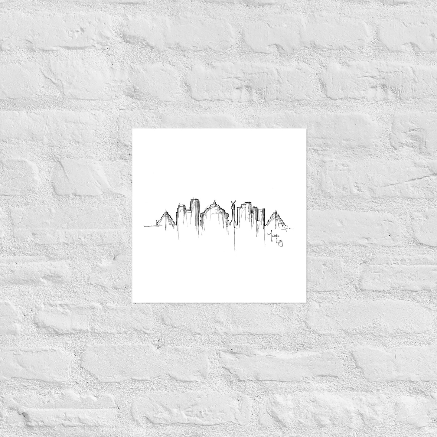 Mexico City Skyline Art Print, Mexico City Print, Mexico City Poster, Wall Art, Original Art Minimalist Art Travel Gift Home Decor Office