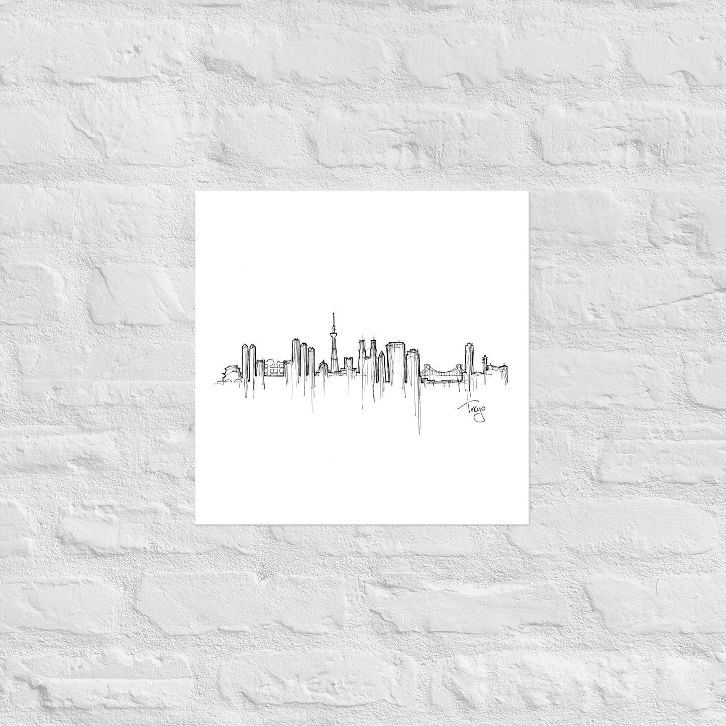 Tokyo Skyline Art Print, Tokyo Print, Tokyo Poster, Wall Art, Original Art, Minimalist Art, Travel Gift, Home Decor, Office Decor