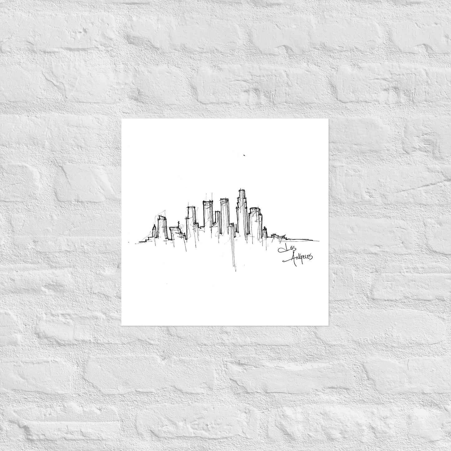 Los Angeles Skyline Art Print, Los Angeles Print, Los Angeles Poster, Wall Art, Original Art, Minimalist Office Decor Travel Gift Home Decor