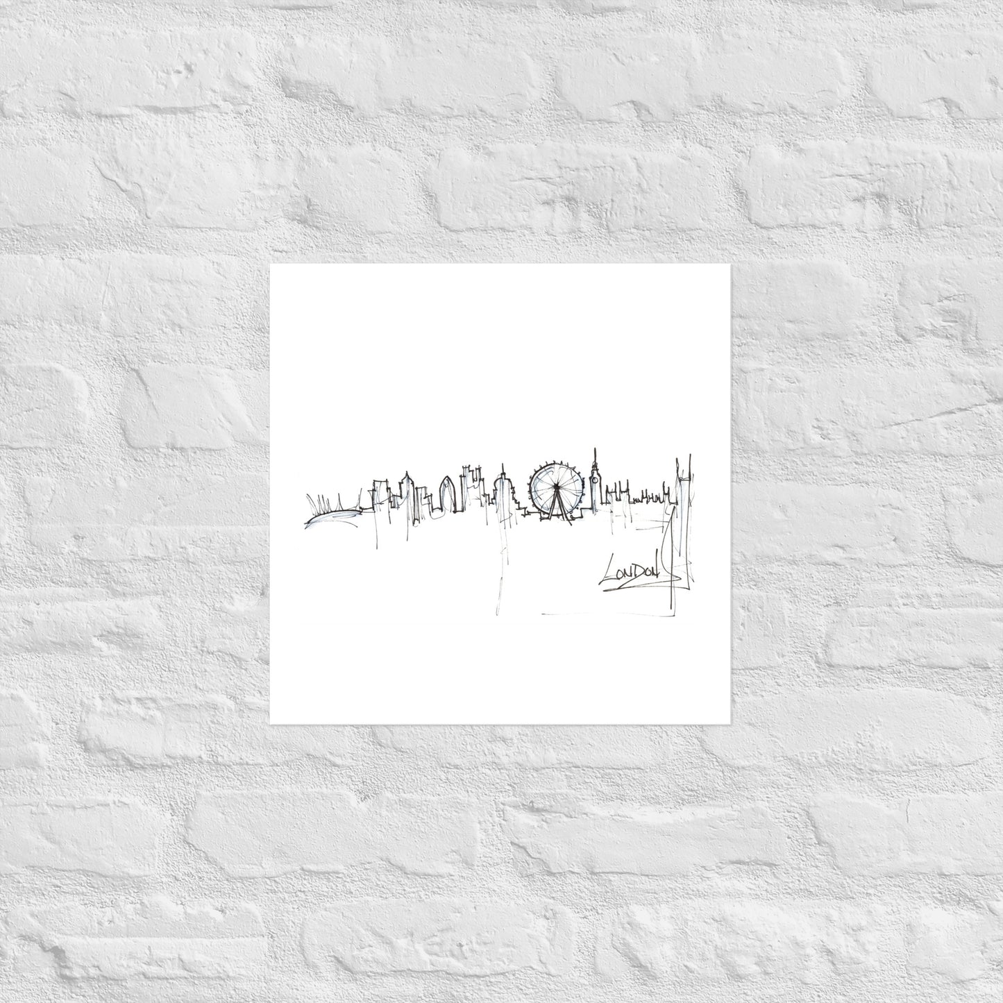 London Skyline Canvas Art Print, London Print, London Poster, Wall Art, Original Art, Minimalist, Office Decor, Travel Gift, Home Decor