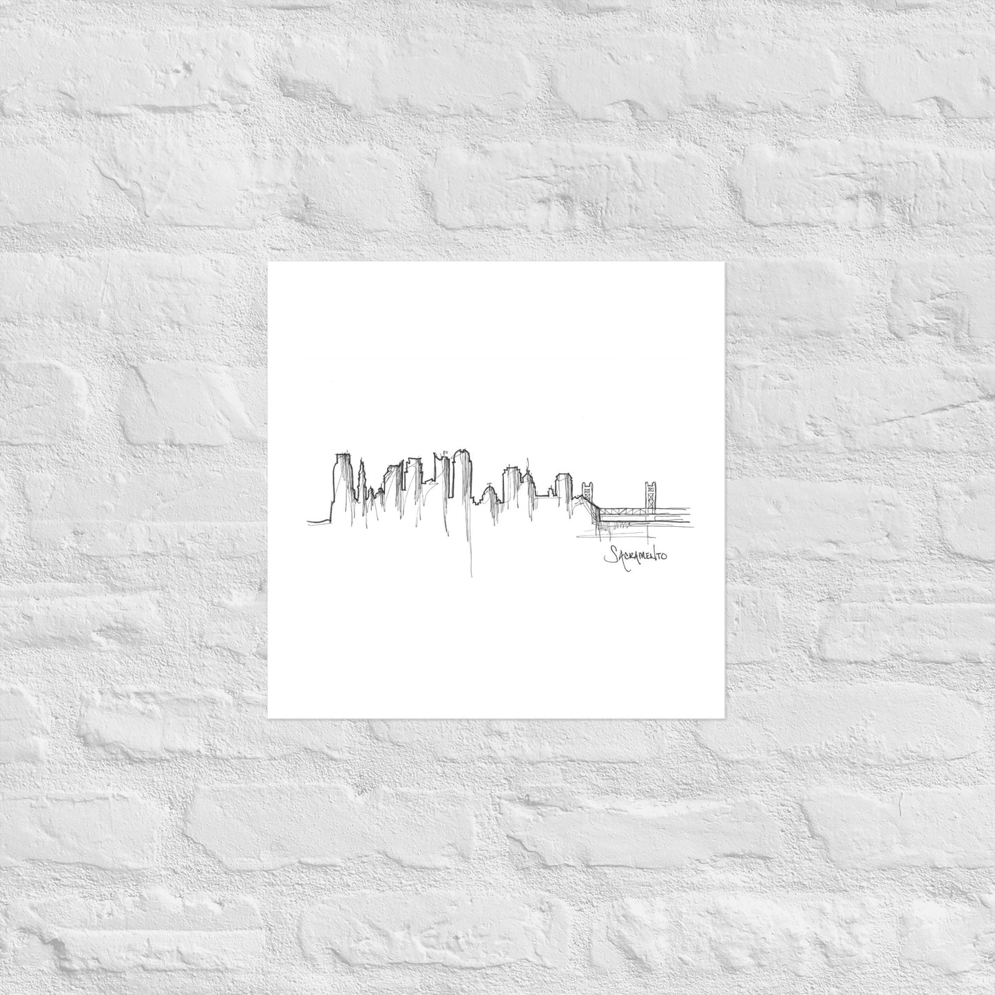 Sacramento Skyline Art Print, Sacramento Print, Sacramento Poster, Wall Art, Original Art Minimalist Art Travel Gift Home Decor Office