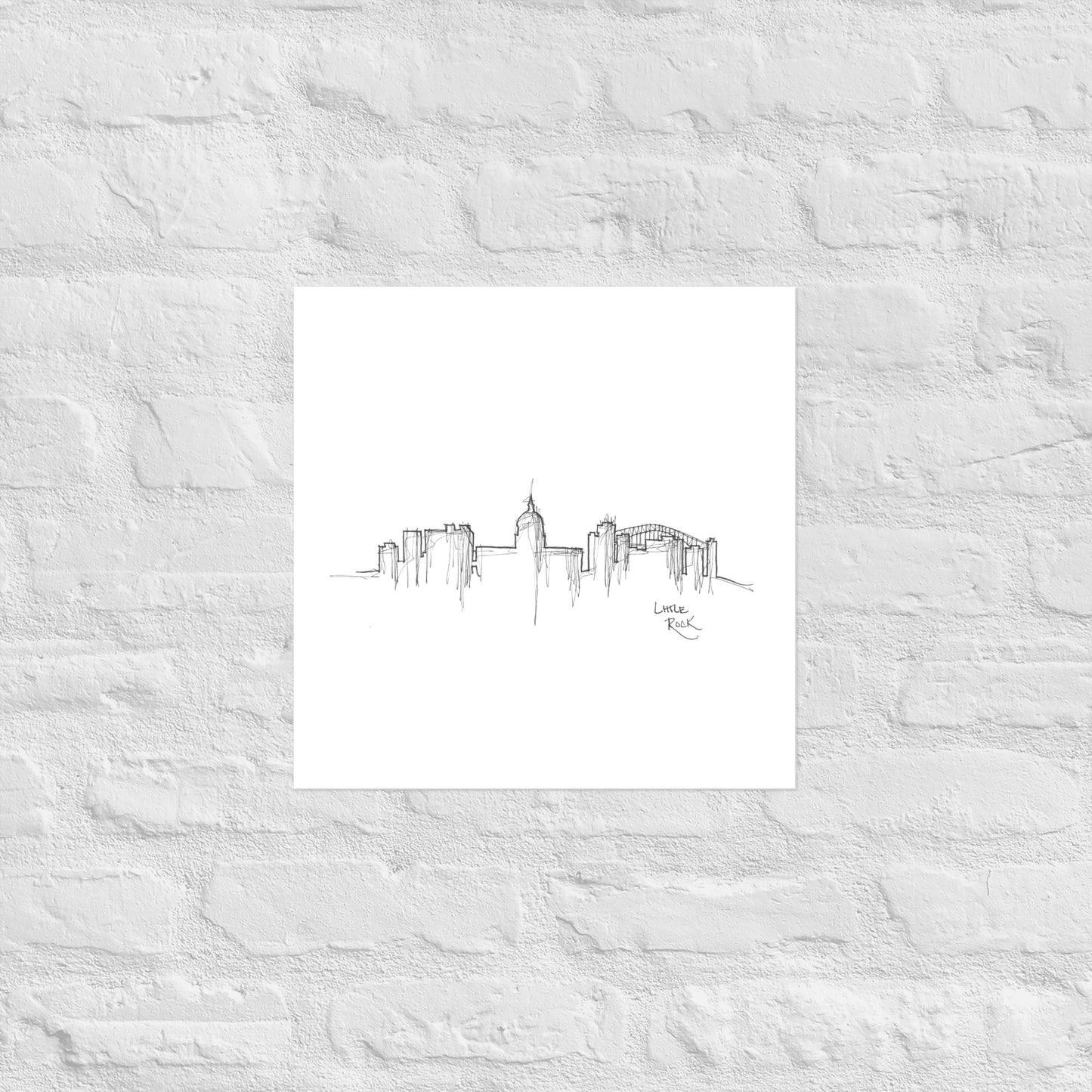Little Rock Skyline Art Print, Little Rock Print, Little Rock Poster, Wall Art, Original Art Minimalist Art Travel Gift Home Decor Office
