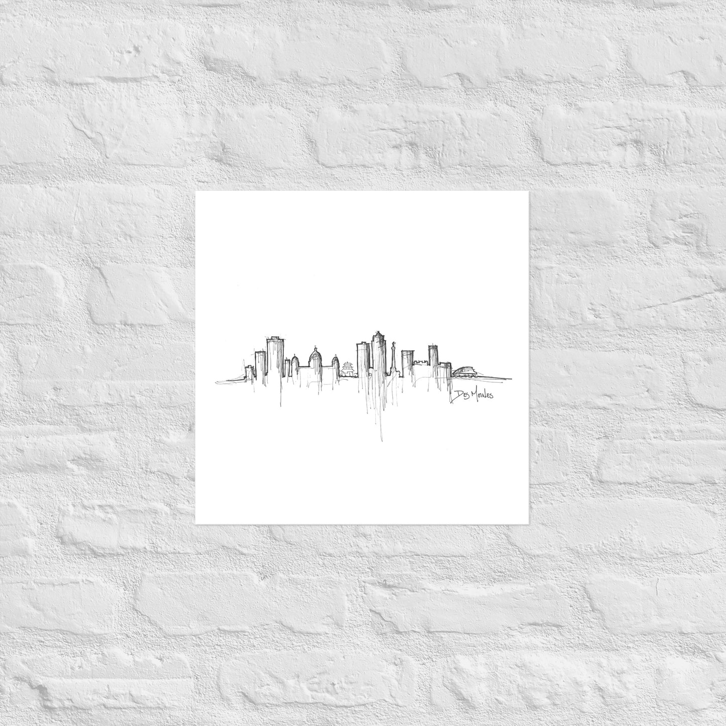 Des Moines Skyline Art Print, Des Moines Print, Des Moines Poster, Wall Art, Original Art Minimalist Art Travel Gift Home Decor Office Decor