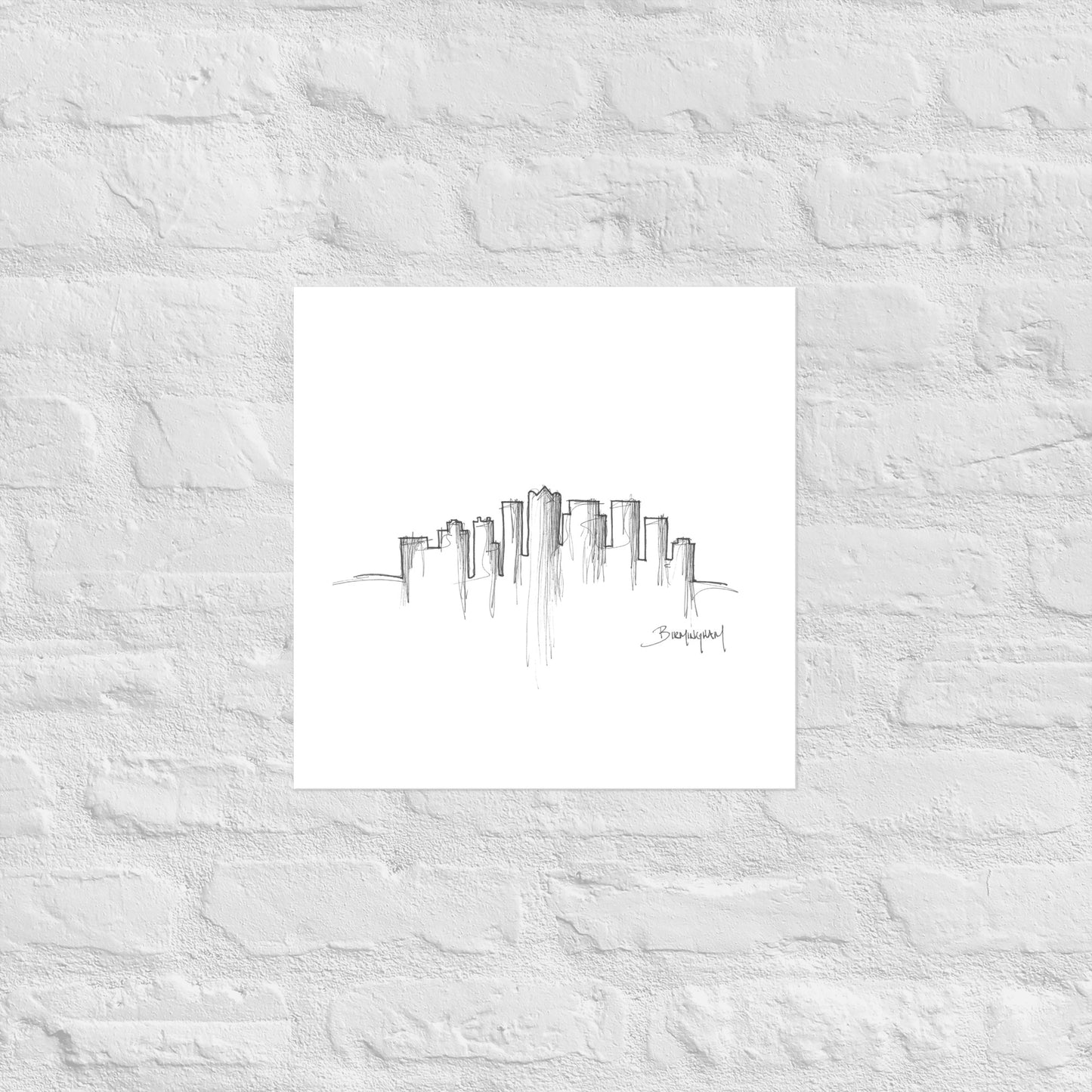 Birmingham Skyline Art Print, Birmingham Print, Birmingham Poster, Wall Art, Original Art Minimalist Art Travel Gift Home Decor Office Decor