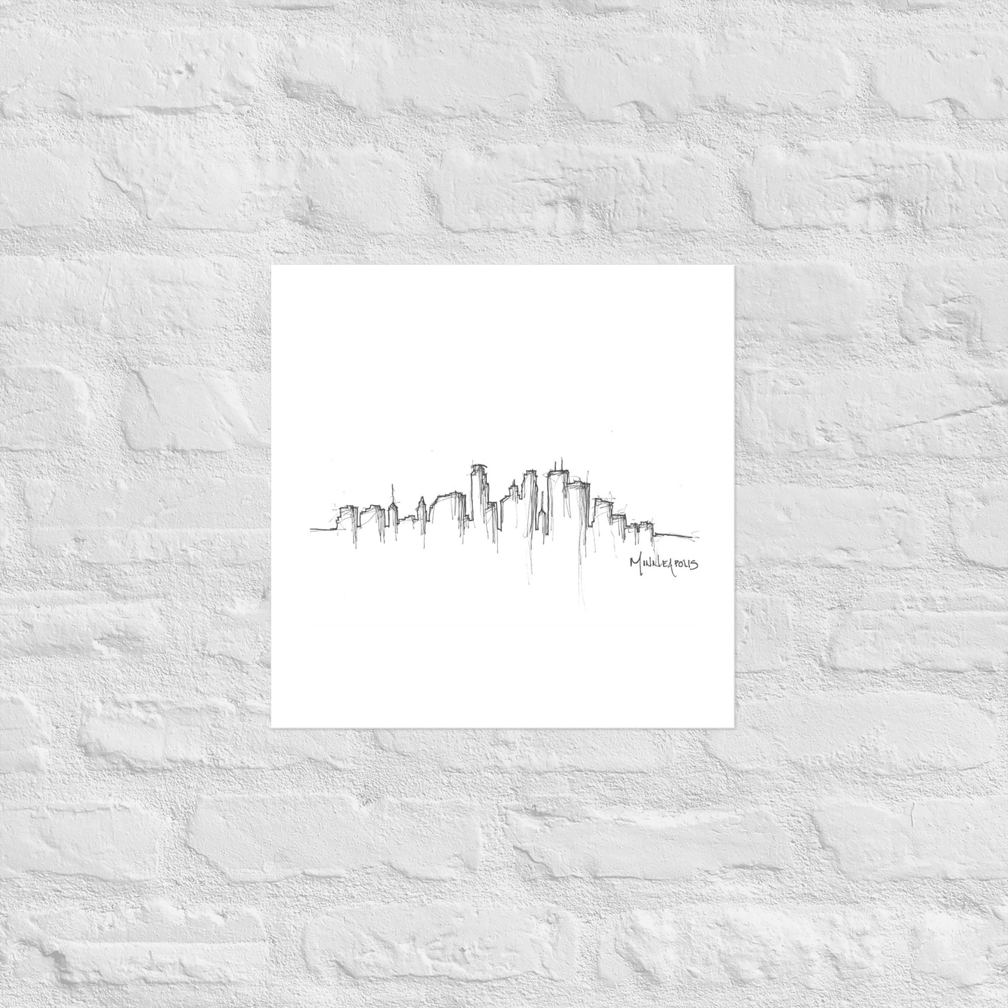 Minneapolis Skyline Art Print, Minneapolis Print, Minneapolis Poster, Wall Art, Original Art, Minimalist Art, Travel Gift, Home Decor