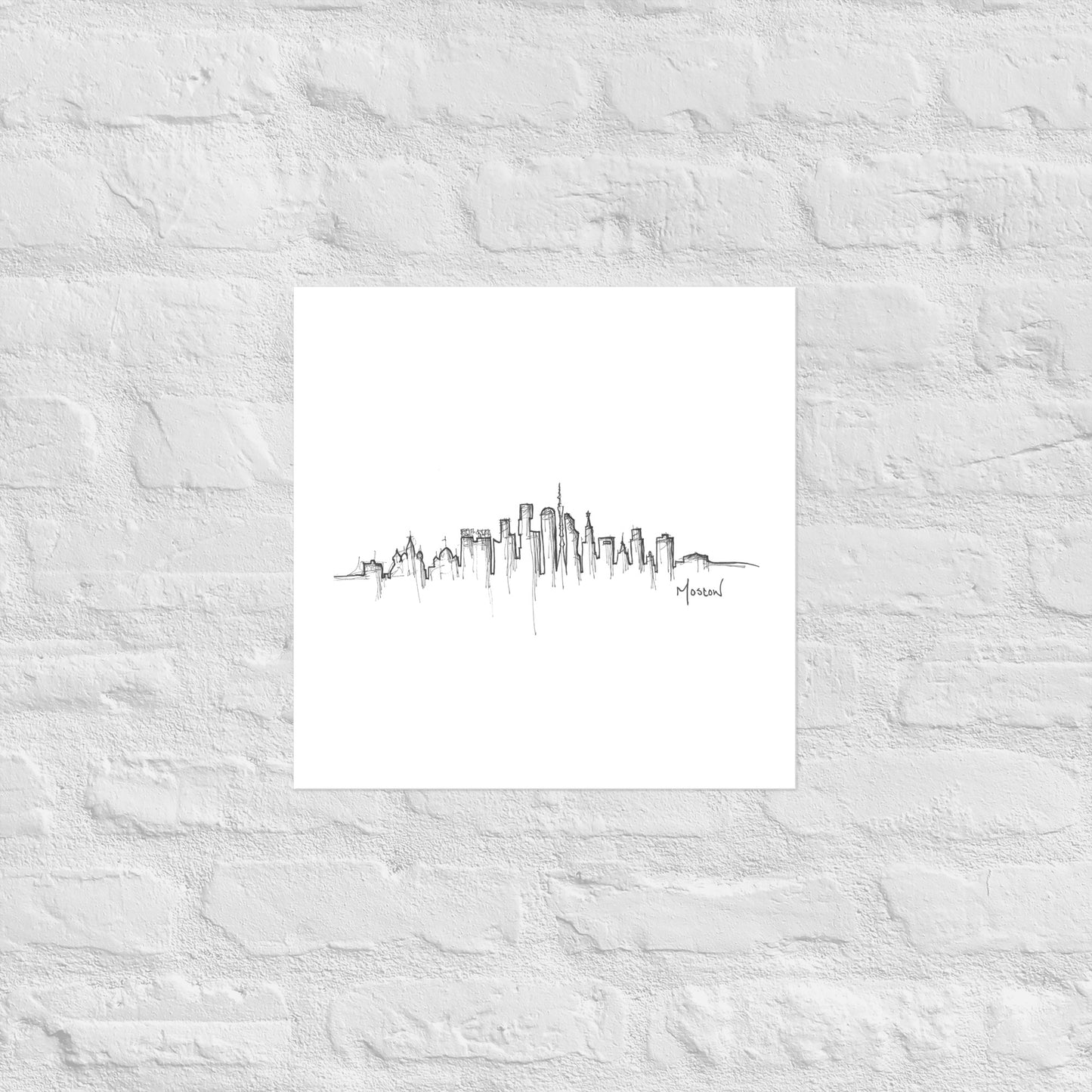 Moscow Skyline Art Print, Moscow Print, Moscow Poster, Wall Art, Original Art, Minimalist Art, Travel Gift, Home Decor, Office Decor