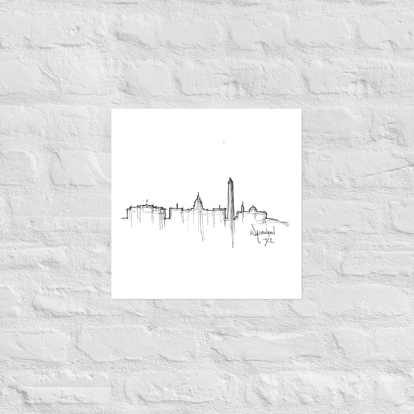 Washington D.C. Skyline Art Print, D.C. Print, D.C. Poster, Wall Art, Original Art, Minimalist Art, Office Decor, Travel Gift, Home Decor