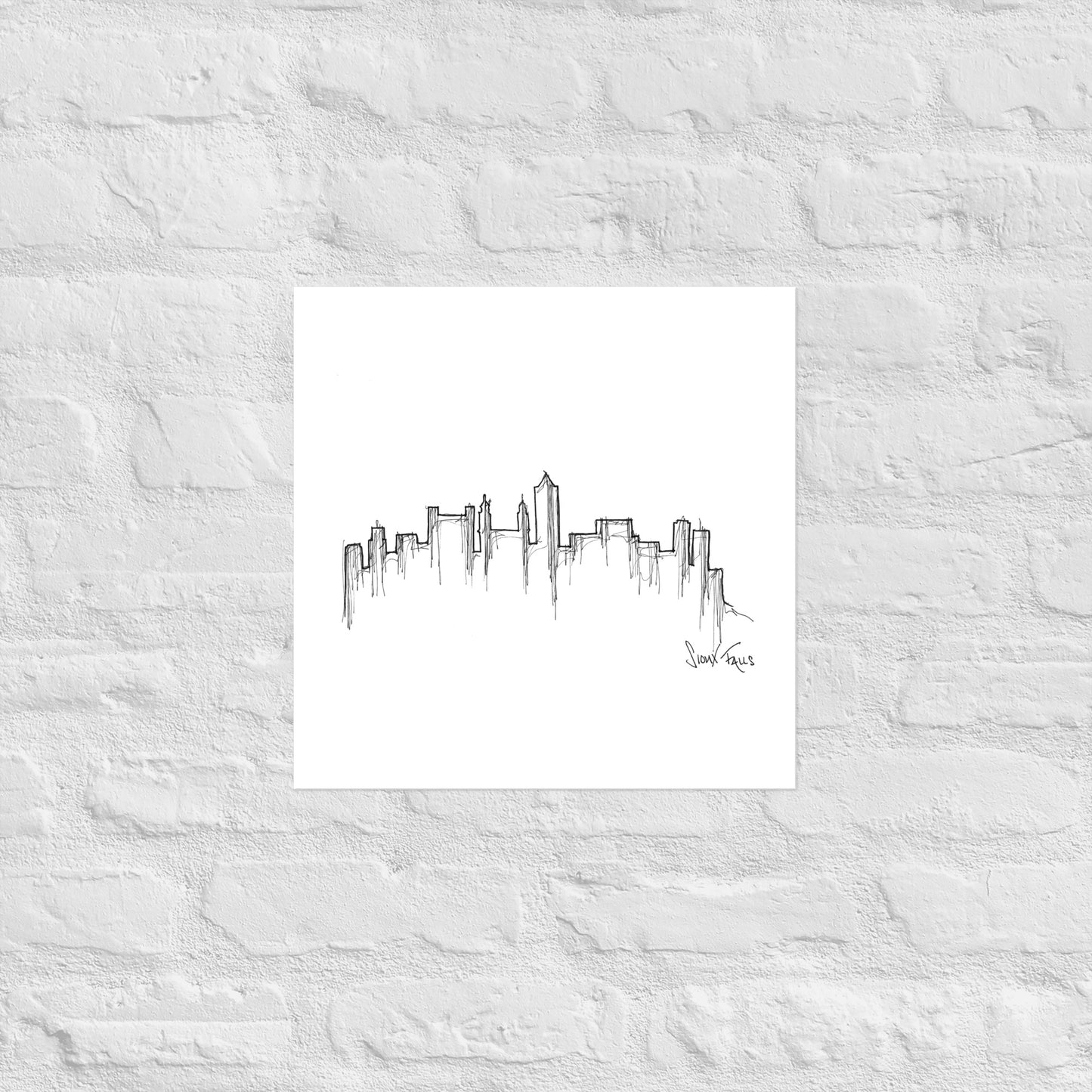 Sioux Falls Skyline Art Print, Sioux Falls Print, Sioux Falls Poster, Wall Art, Original Art, Minimalist Art Travel Gift Home Decor Office