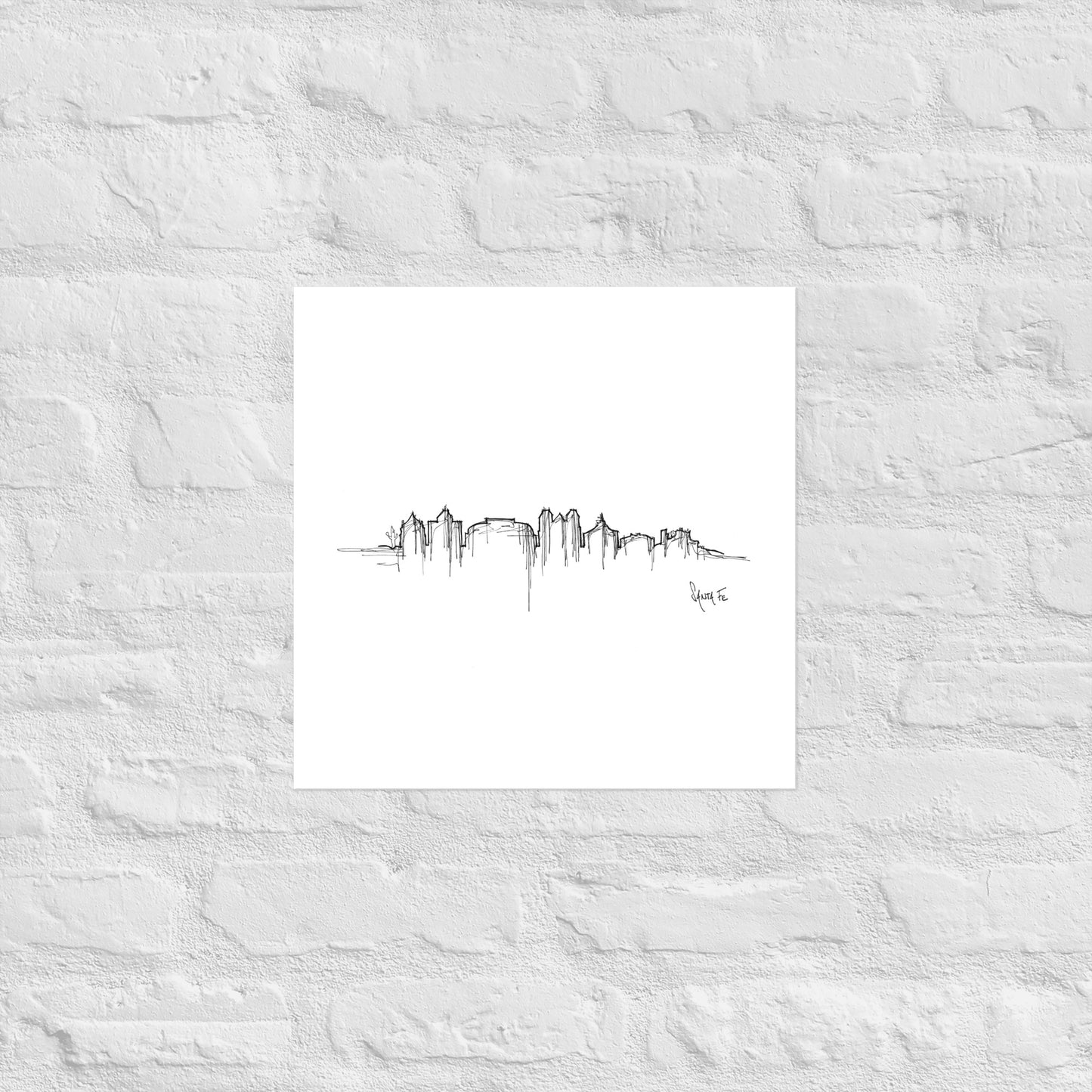 Santa Fe Skyline Art Print, Santa Fe Print, Santa Fe Poster, Wall Art, Original Art, Minimalist Art Travel Gift Home Decor Office Decor