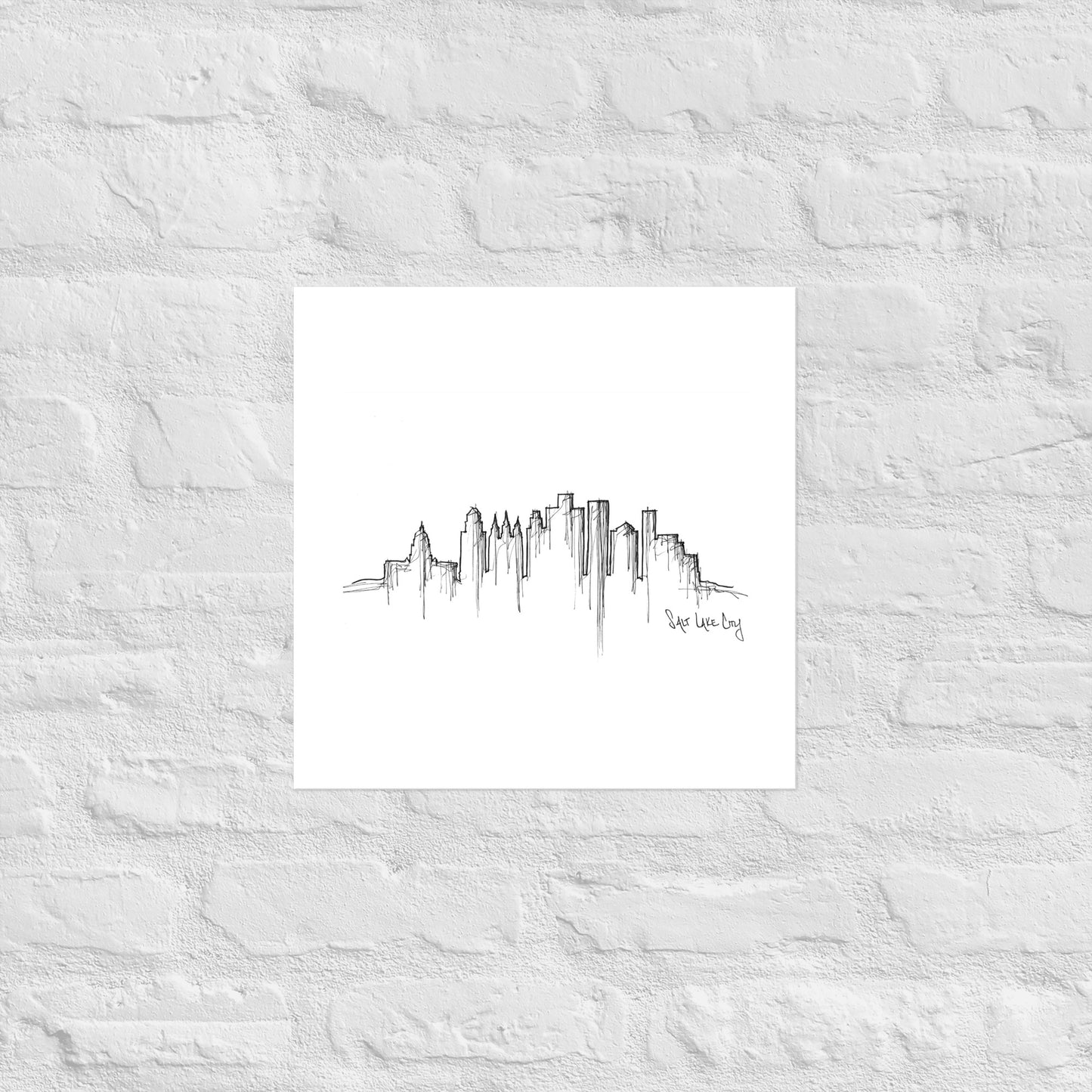 Salt Lake City Skyline Art Print, Salt Lake City Print, Salt Lake City Poster, Wall Art, Original Art, Minimalist Art Travel Gift Home Decor