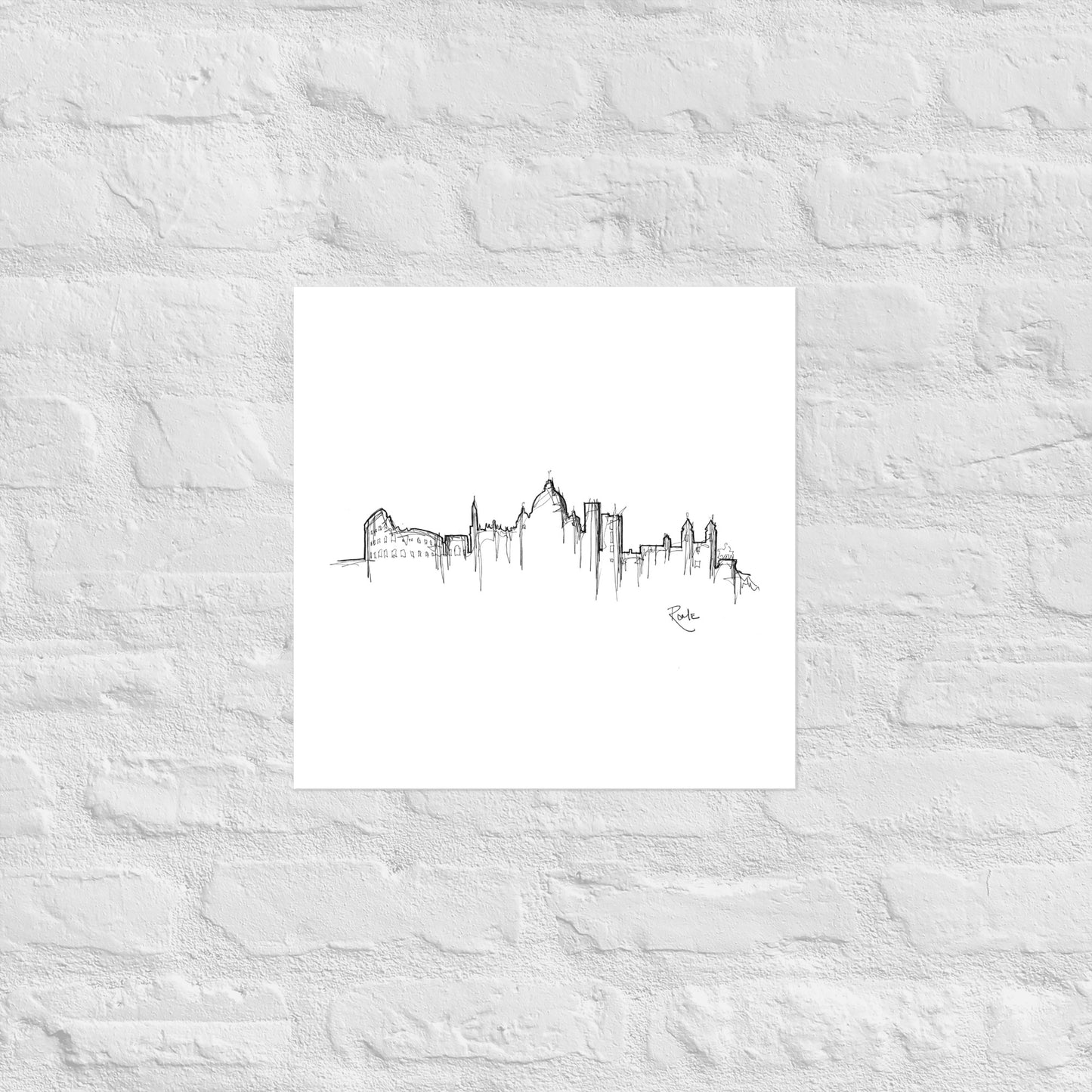 Rome Skyline Art Print, Rome Print, Rome Poster, Wall Art, Original Art, Minimalist Art, Travel Gift, Home Decor, Office Decor