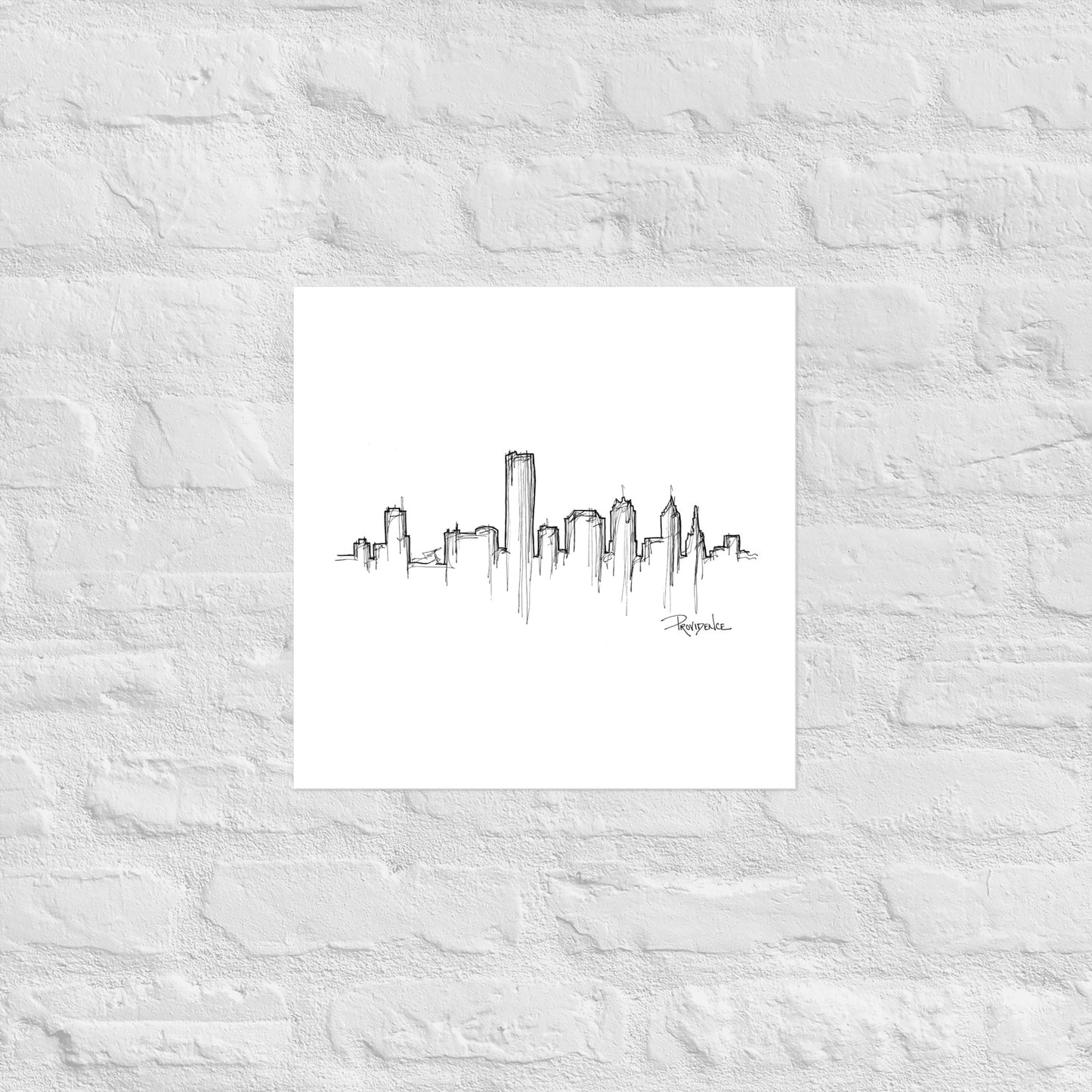 Providence Skyline Art Print, Providence Print, Providence Poster, Wall Art, Original Art, Minimalist Art, Travel Gift, Home Decor, Office