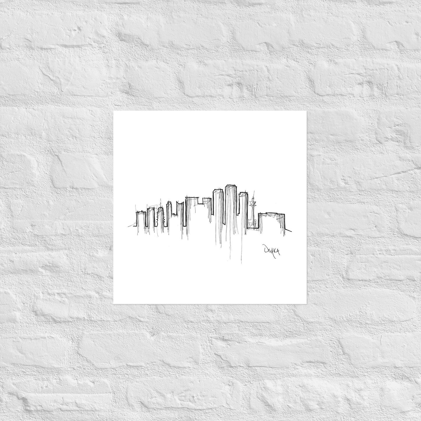 Osaka Skyline Art Print, Osaka Print, Osaka Poster, Wall Art, Original Art, Minimalist Art, Travel Gift, Home Decor, Office Decor