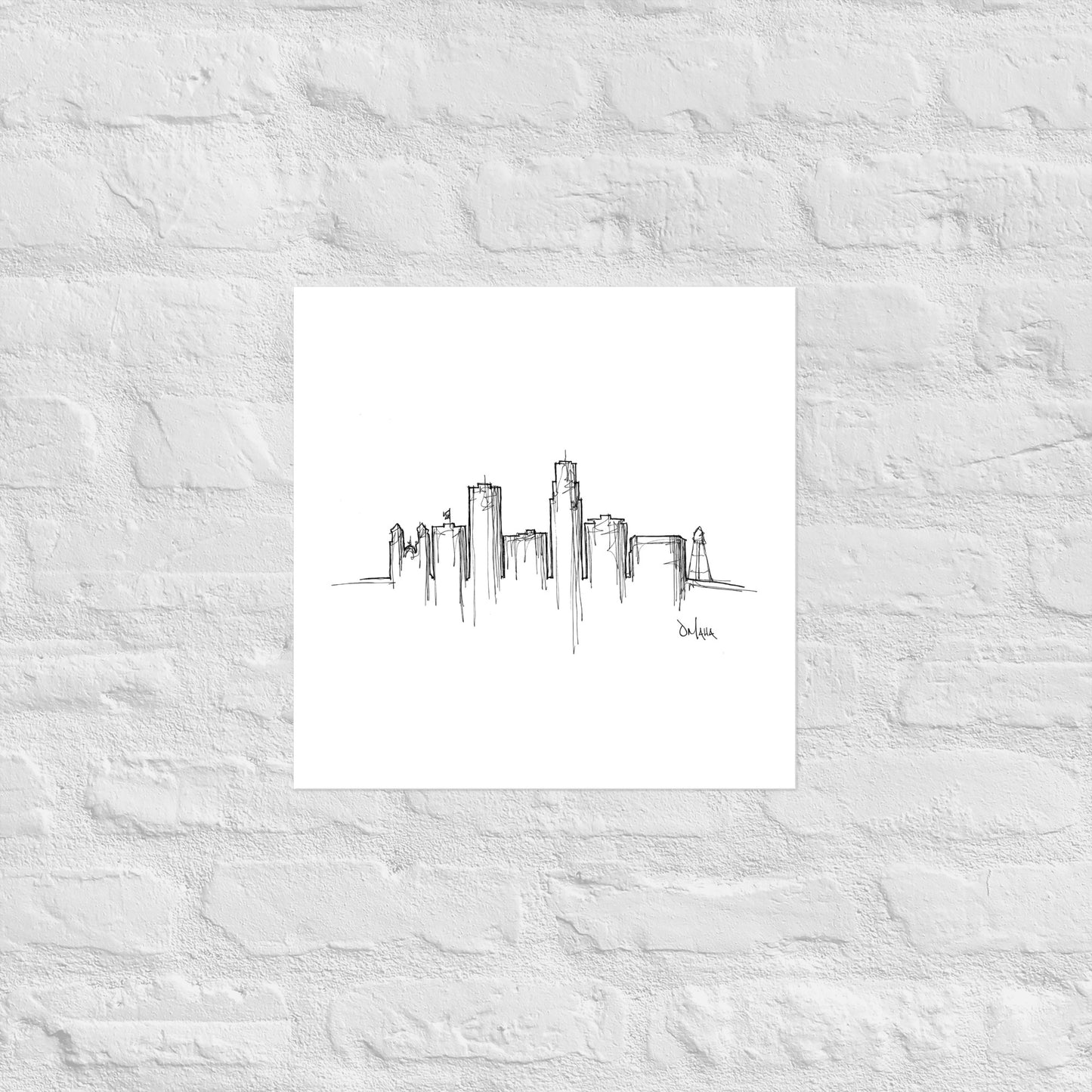Omaha Skyline Art Print, Omaha Print, Omaha Poster, Wall Art, Original Art, Minimalist Art, Travel Gift, Home Decor, Office Decor