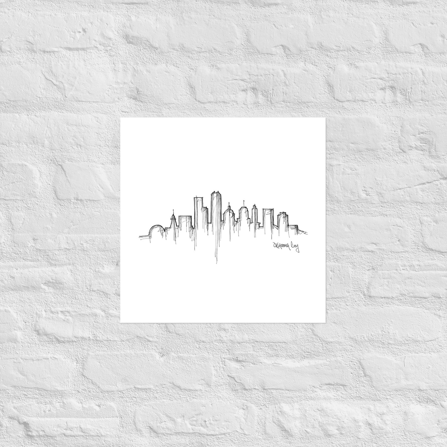Oklahoma City Skyline Art Print, Oklahoma City Print, Oklahoma City Poster, Wall Art, Original Art Minimalist Art Travel Gift Home Decor