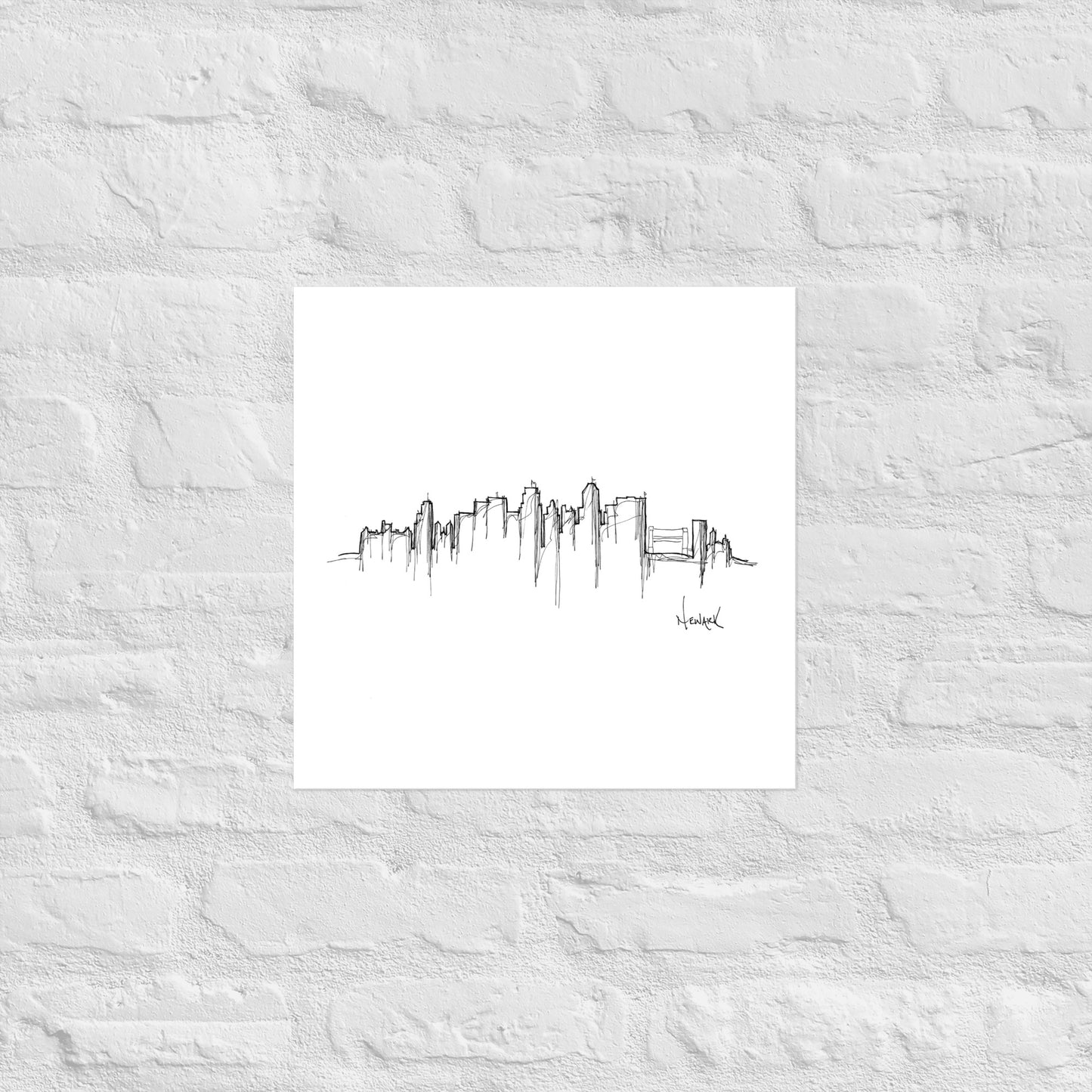 Newark New Jersey Skyline Art Print, Newark Print, Newark Poster, Wall Art, Original Art Minimalist Art Travel Gift Home Decor Office