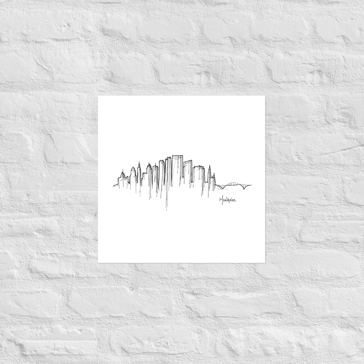 Milwaukee Skyline Art Print, Milwaukee Print, Milwaukee Poster, Wall Art, Original Art Minimalist Art Travel Gift Home Decor Office