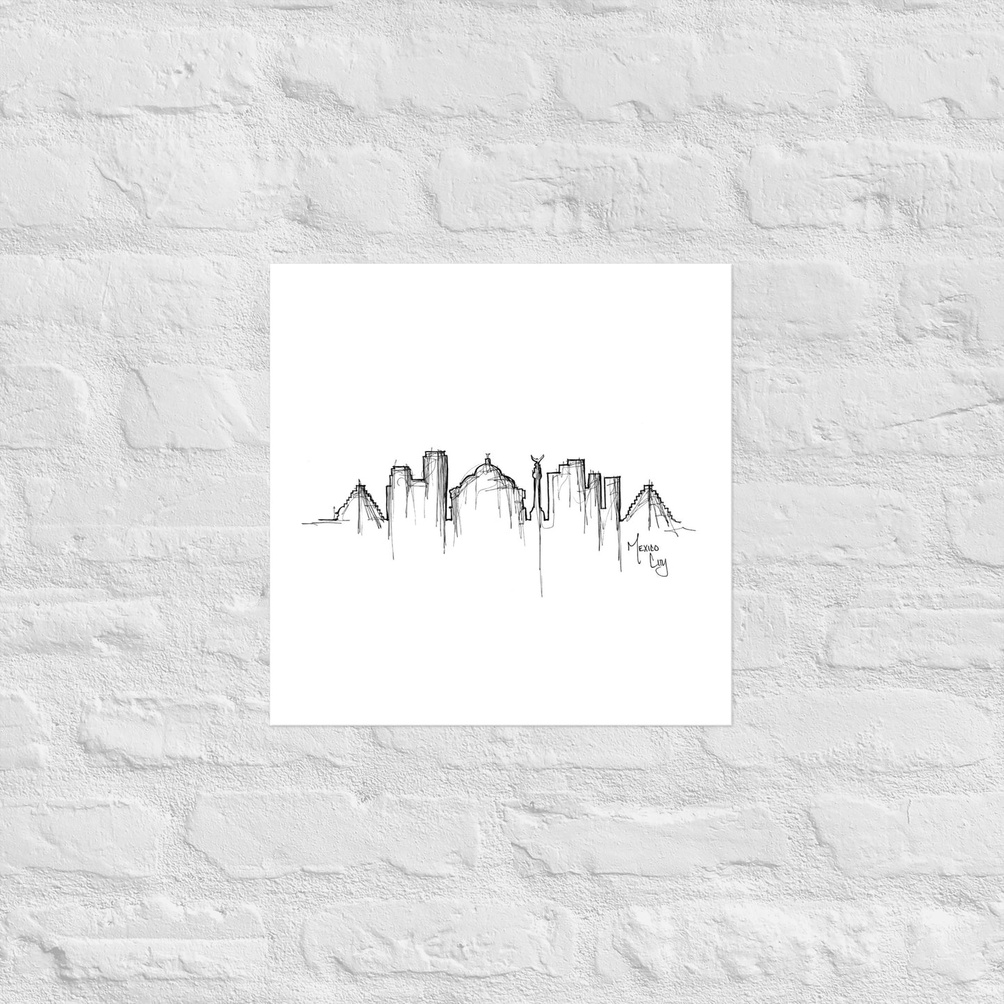 Mexico City Skyline Art Print, Mexico City Print, Mexico City Poster, Wall Art, Original Art Minimalist Art Travel Gift Home Decor Office